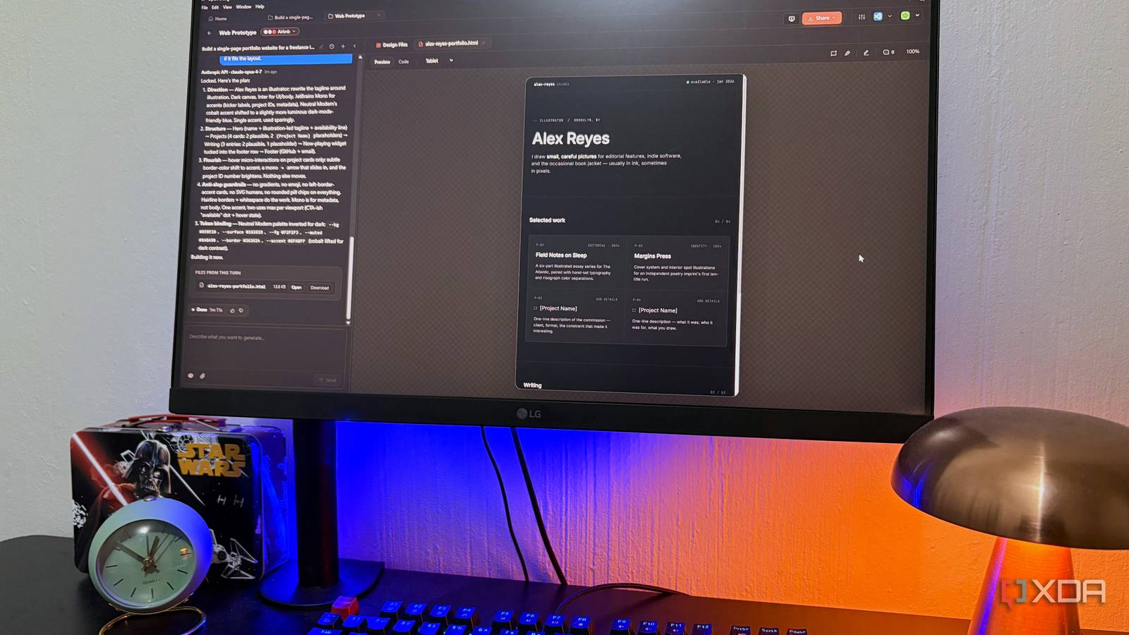 Eu construí um site de portfólio usando uma alternativa de código aberto ao Claude Design e isso permitiu que Claude fizesse bom uso de seu dinheiro.