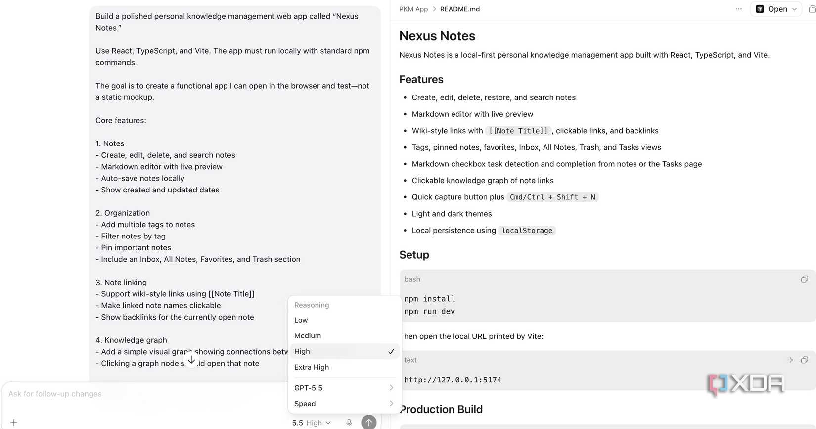 Adding a request in Codex
