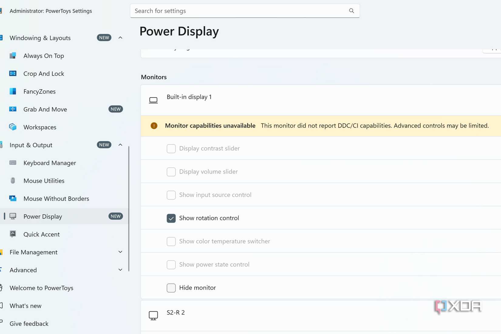 PowerToys can now control my monitor's brightness, and Windows still can't