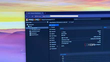 proxmox 9 on a monitor screen