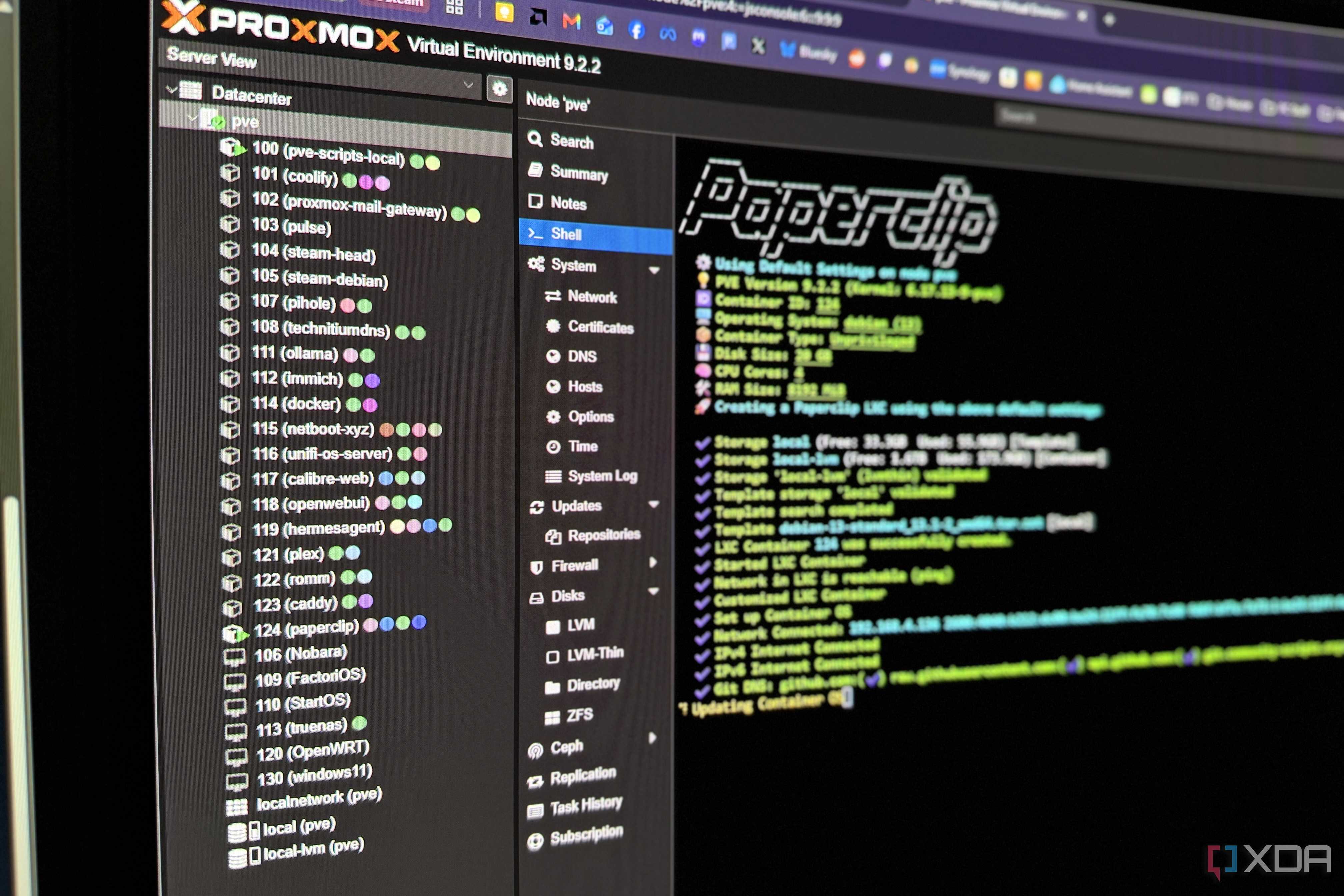 proxmox lxc list