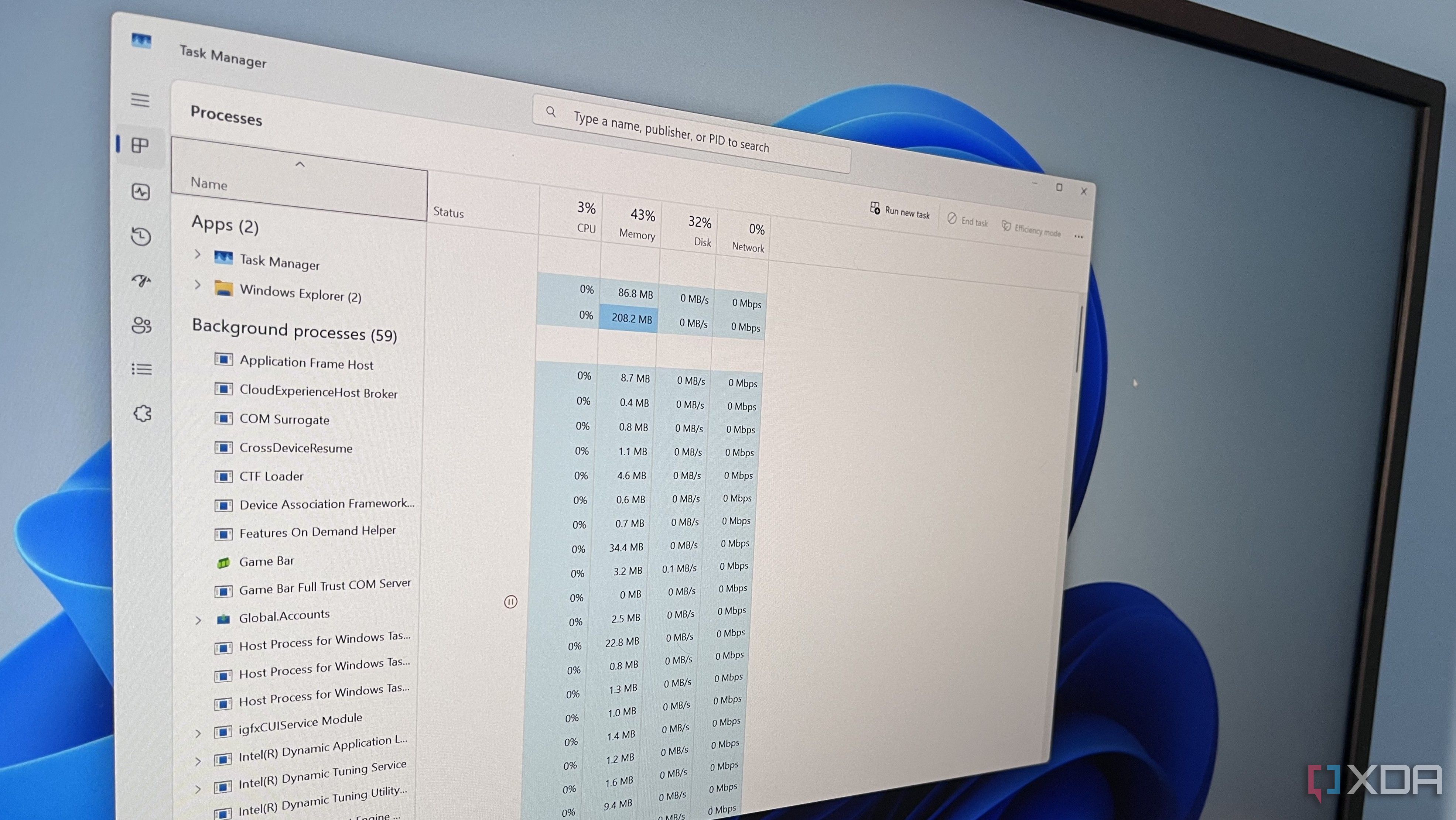 task manager in windows 11 on sd card