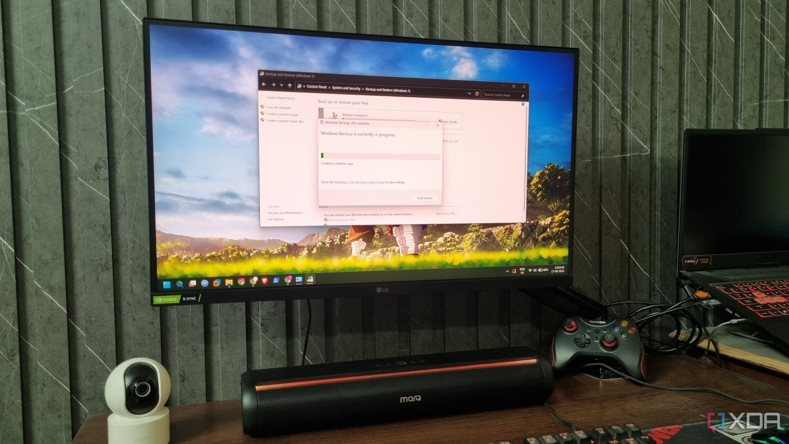 photo of window backup and restore app on desktop