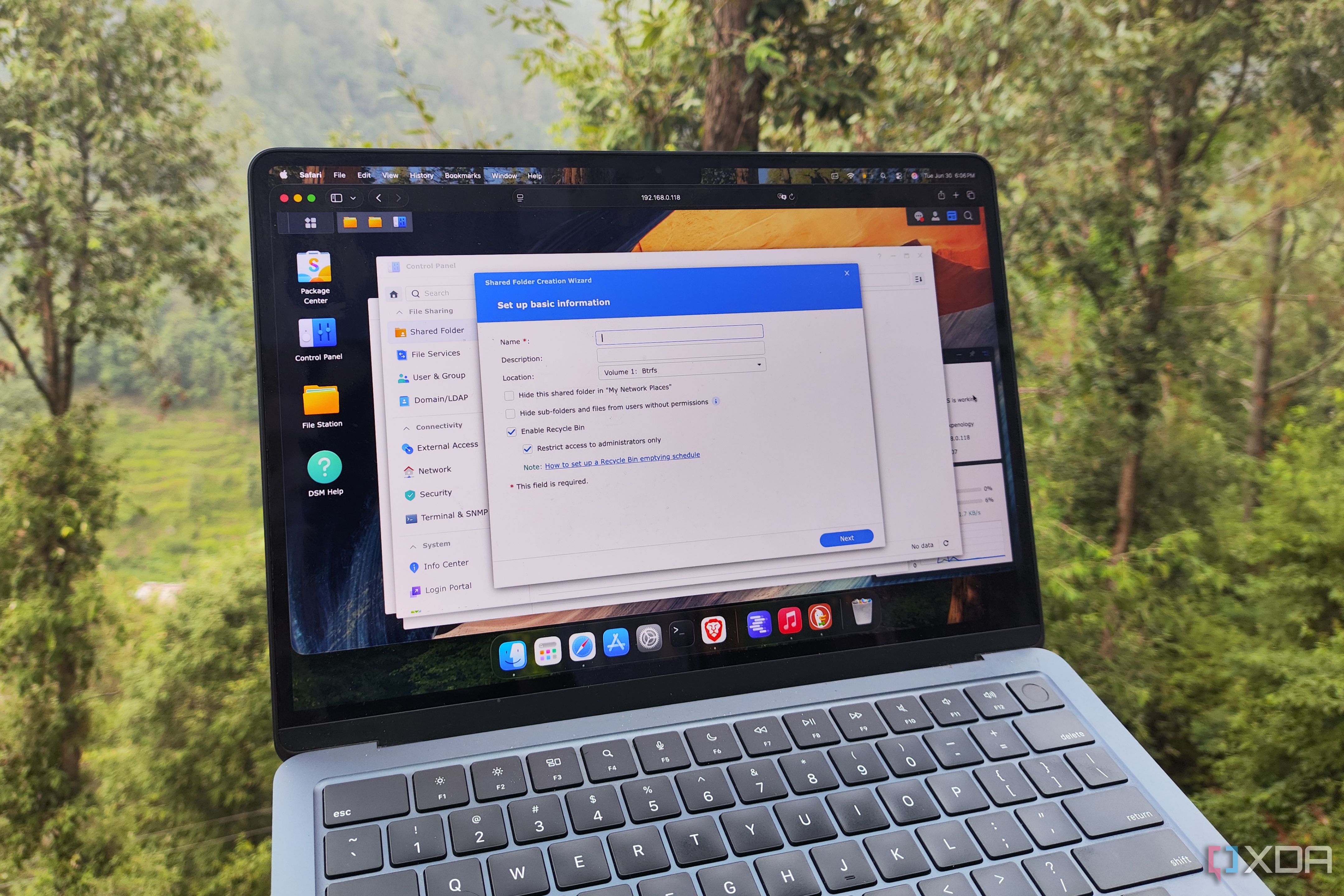 Accessing the XPEnology web UI on a MacBook