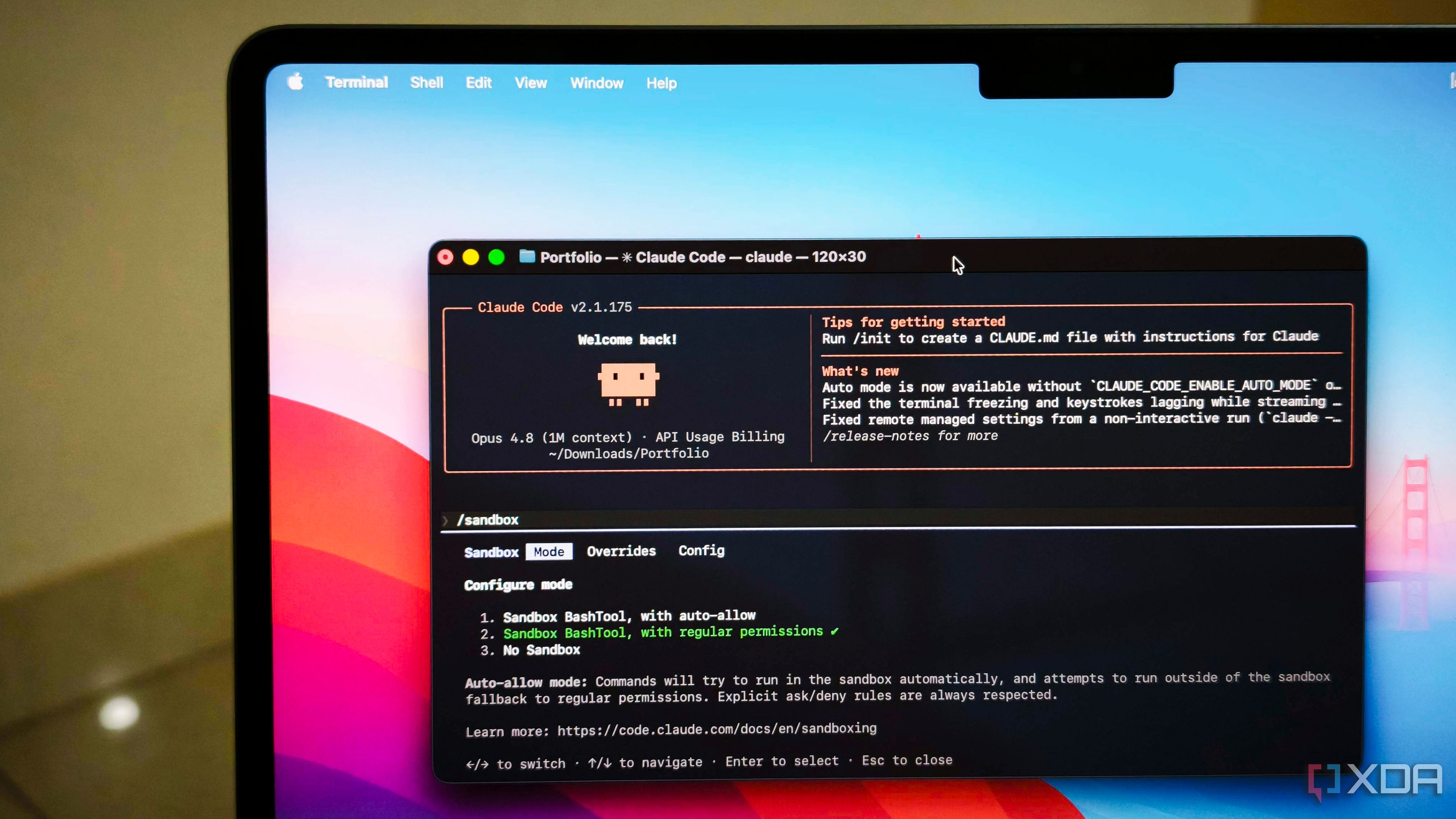 Claude Code sandbox in terminal