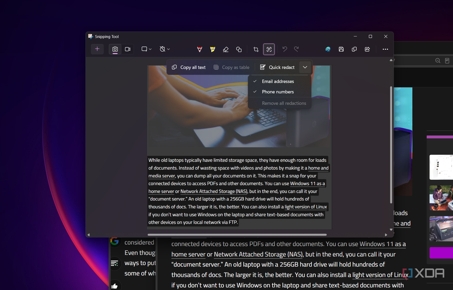 Snipping Tool OCR