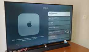 A smart TV running showing video settings on the Apple TV 4K