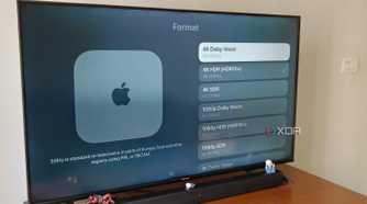 A smart TV running showing video settings on the Apple TV 4K