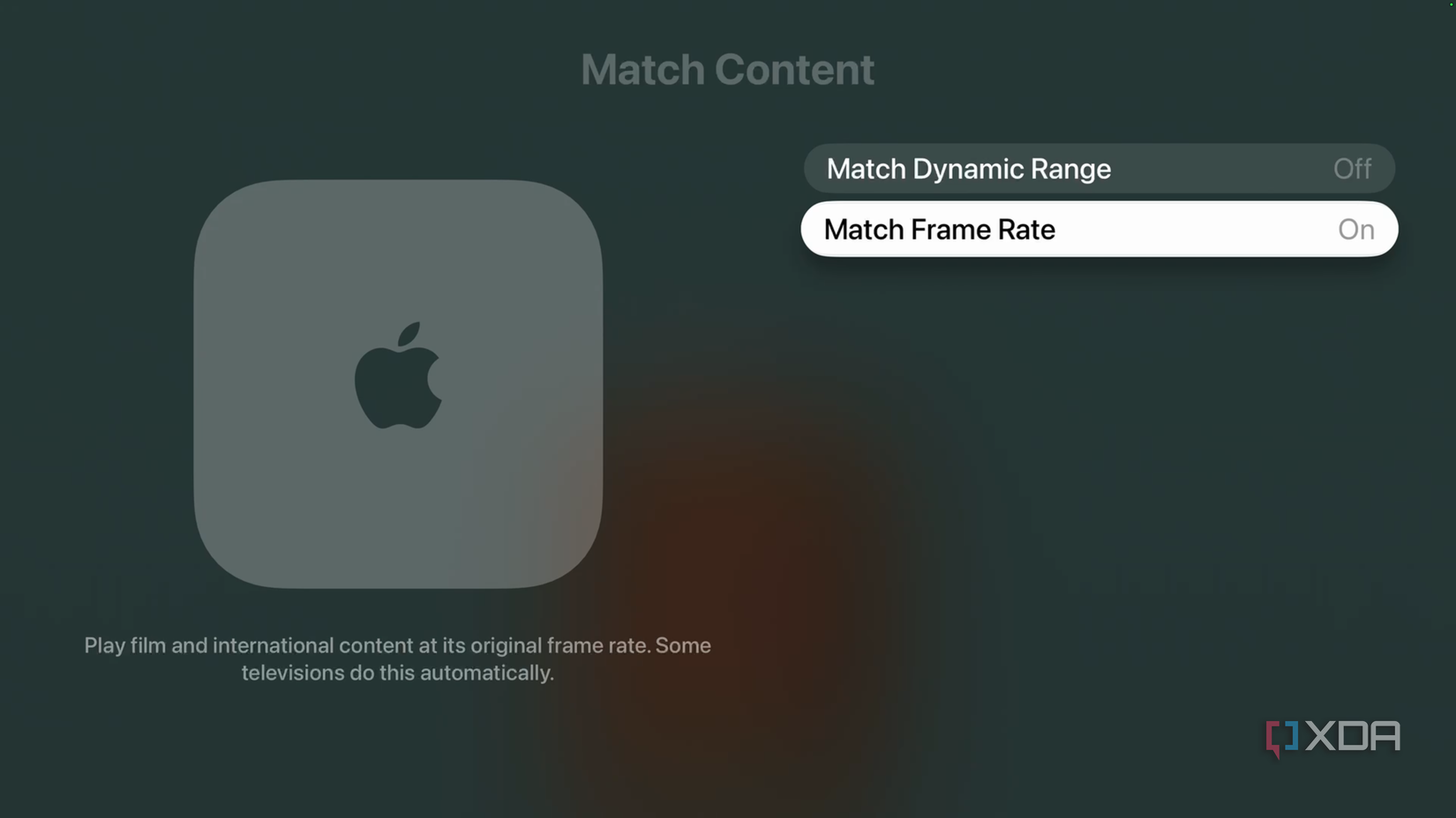 Apple TV Match Frame Rate