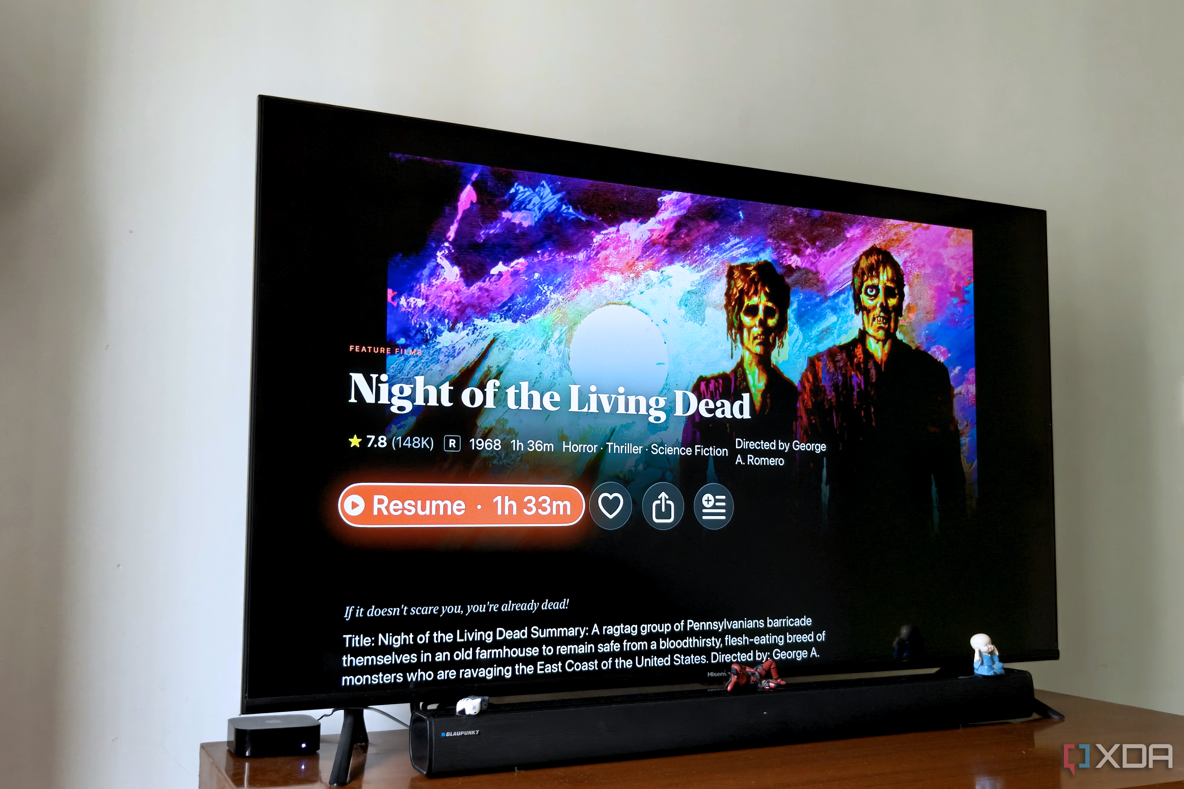 Archive Watch app showing a movie poster on Apple TV 4K