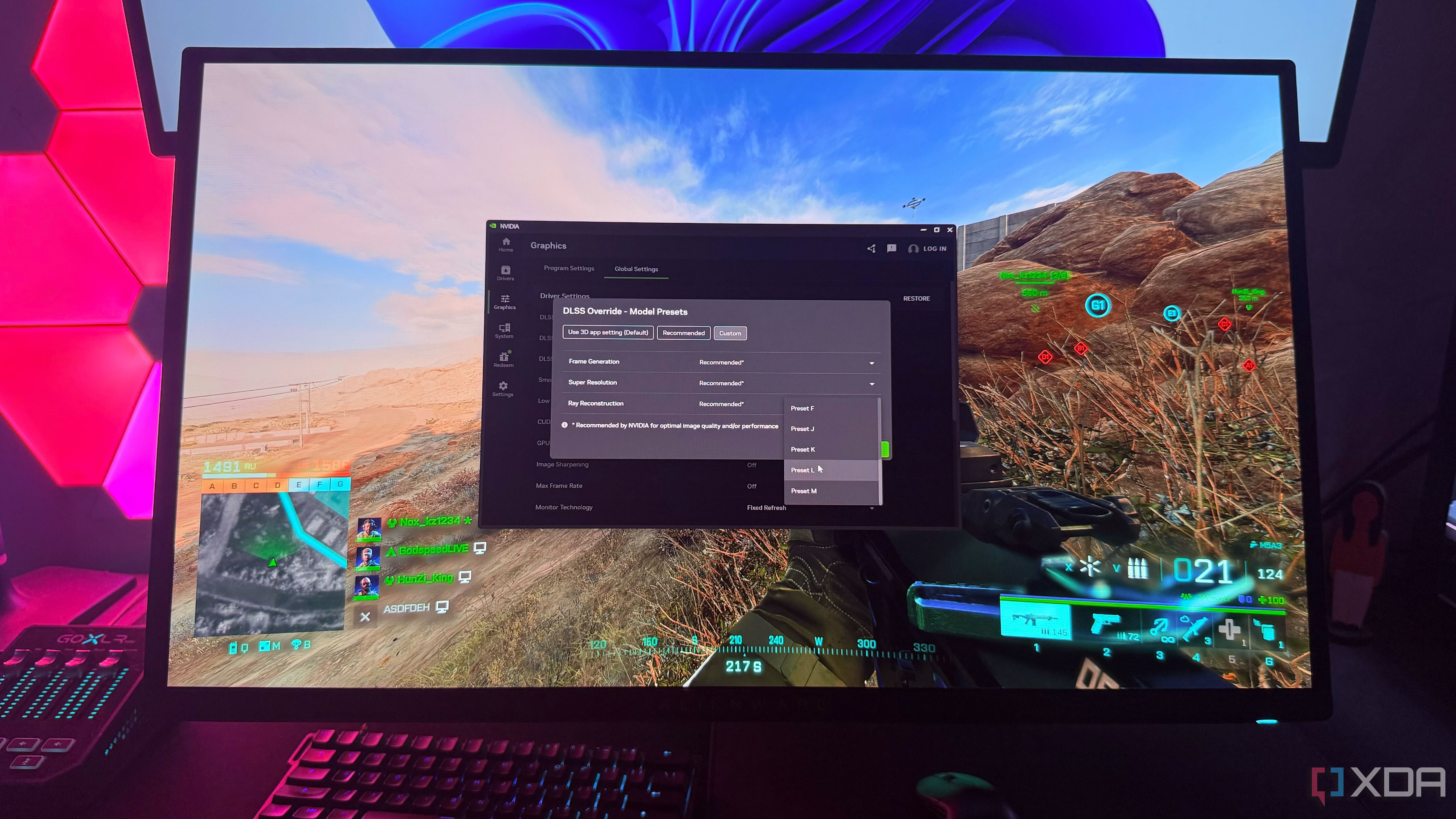 Nvidia App DLSS Override sharpens games