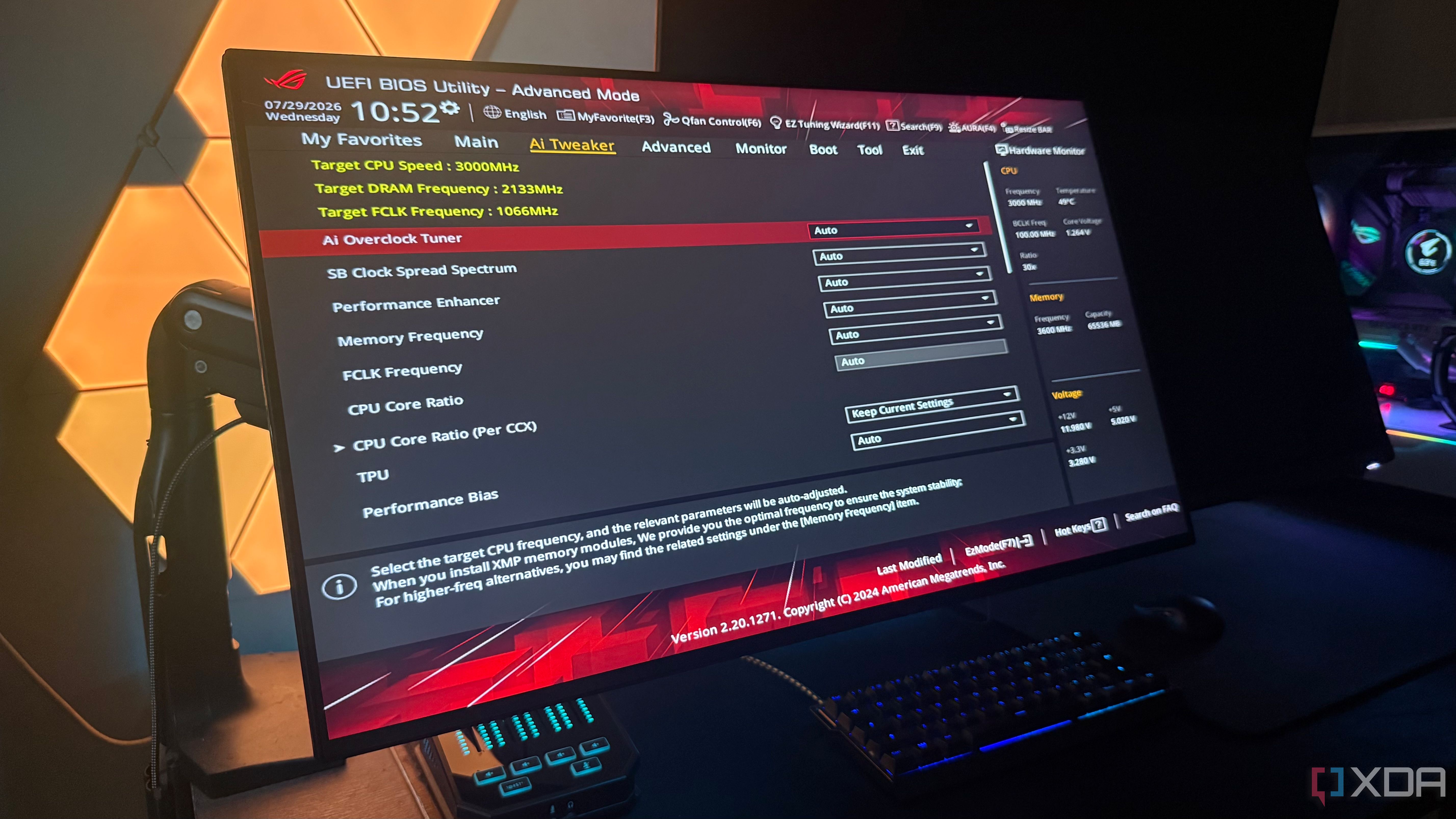 BIOS settings showing DOCP profile
