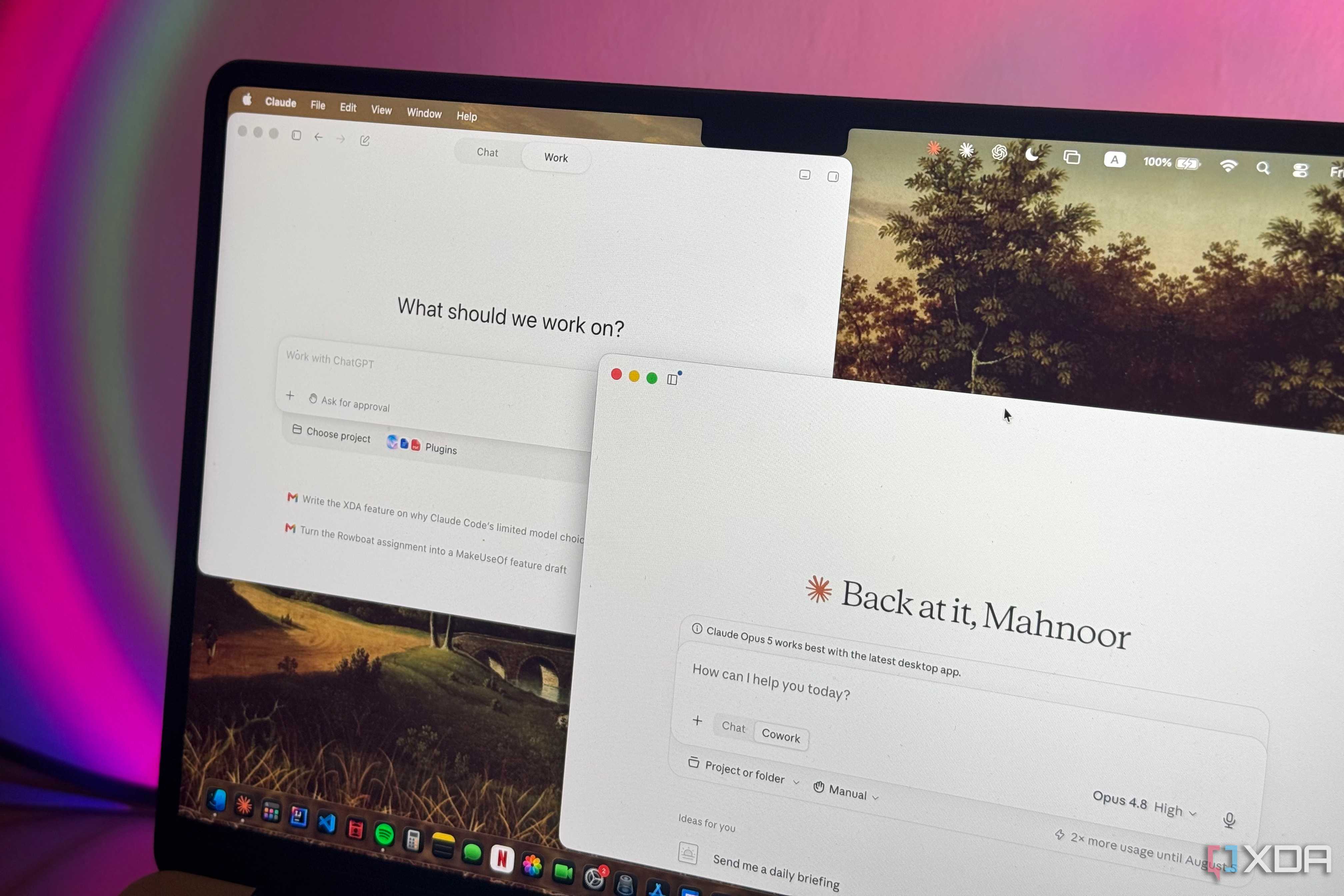 chatgpt work vs claude cowork on macbook desktop