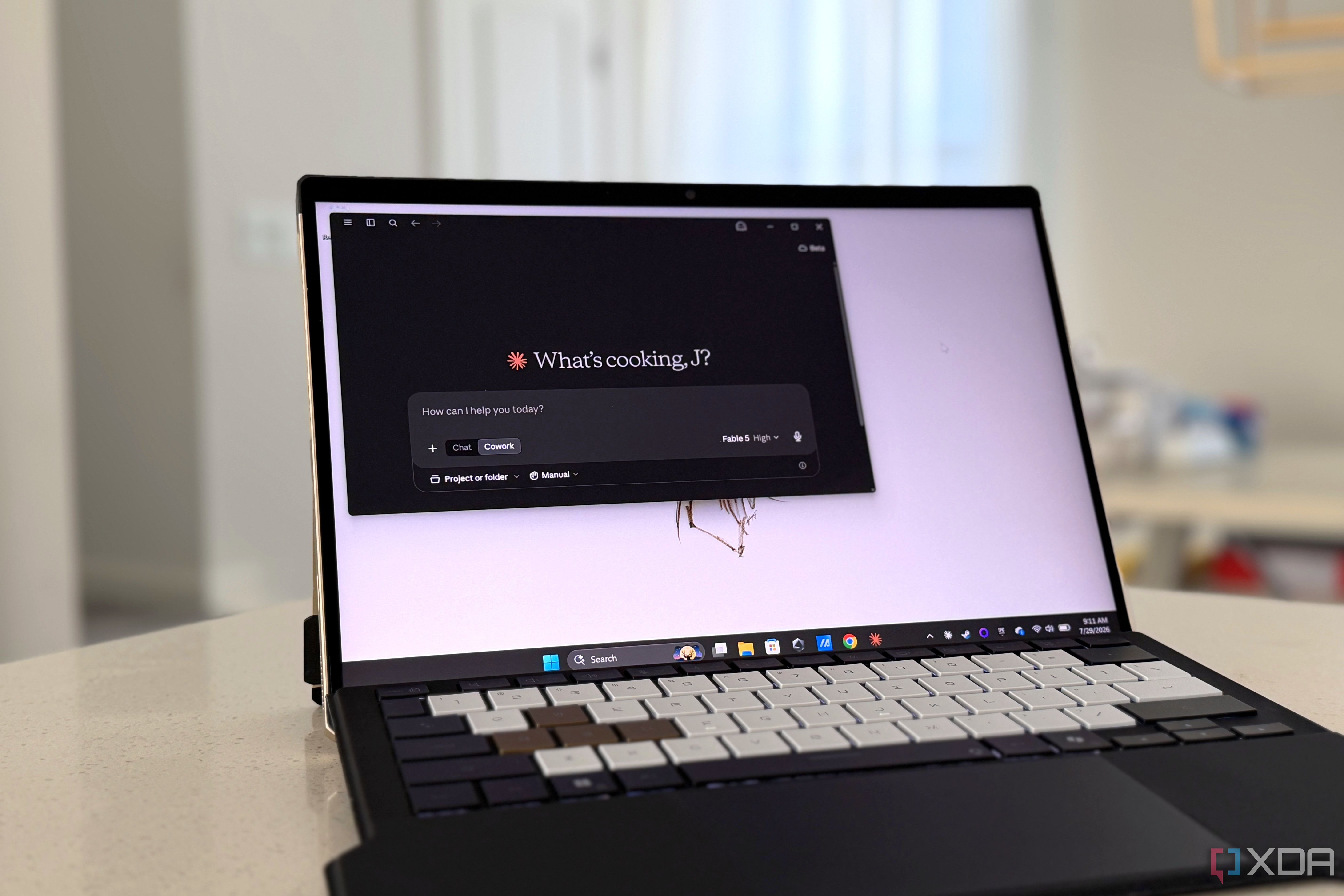 claude app open on asus z13 tablet