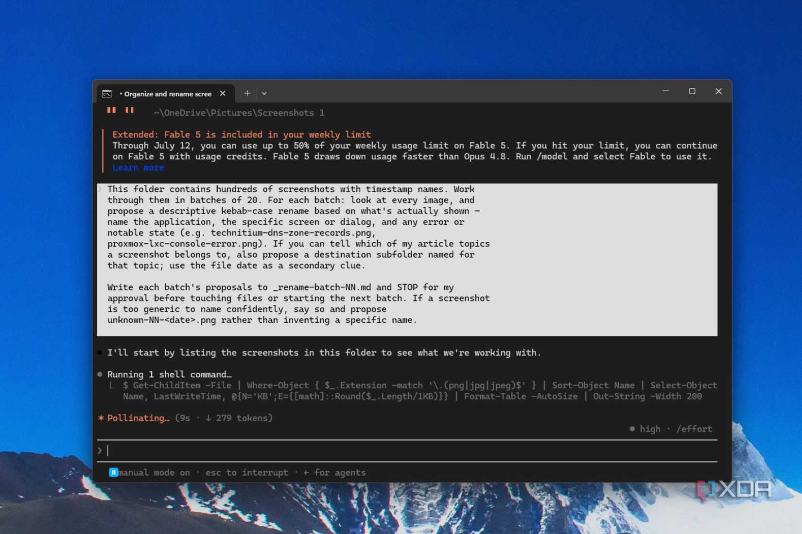 claude code analyzing windows screenshot folder
