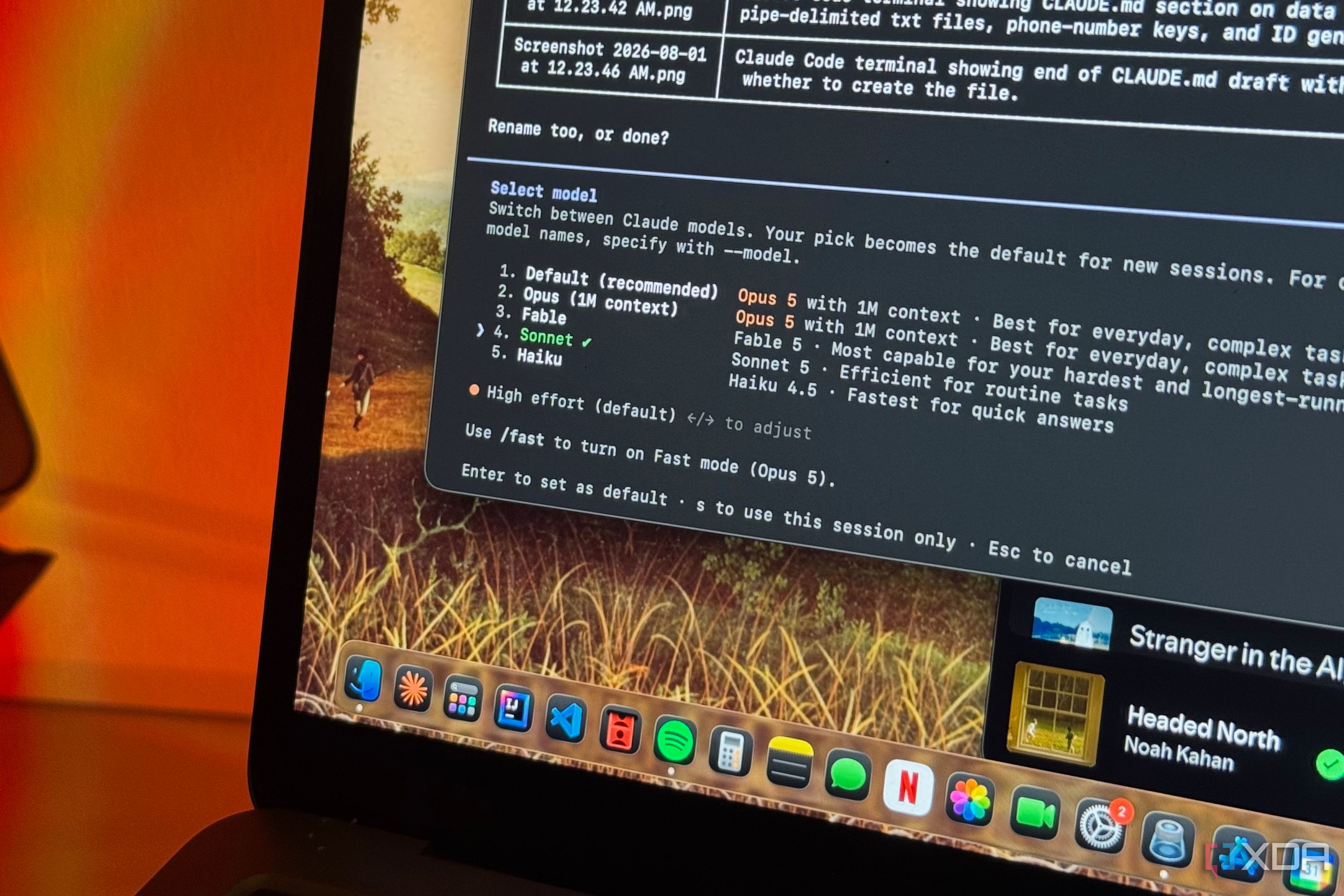 Claude models displayed within Claude Code CLI window