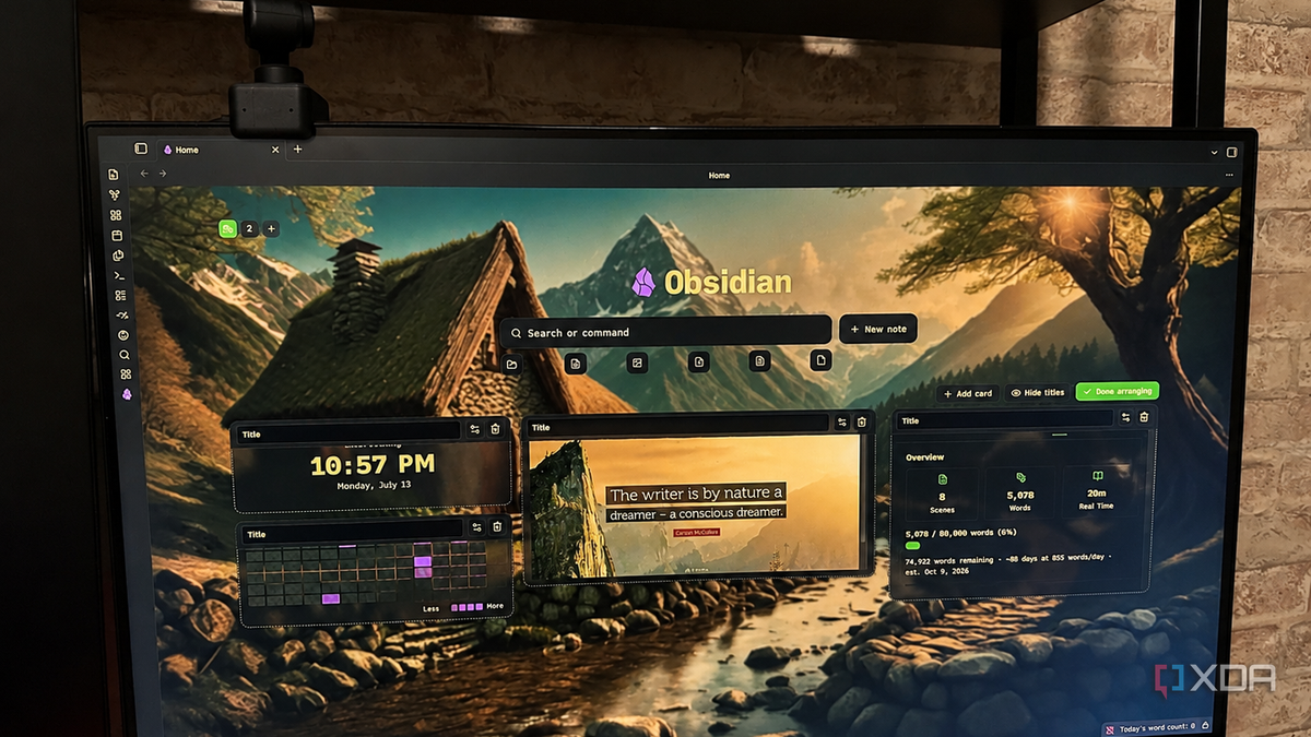 Hearth is the drag-and-drop Obsidian homepage builder I've been