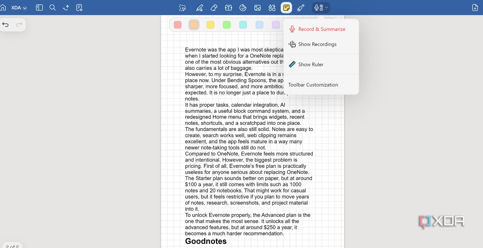 I tried replacing OneNote with Evernote, Standard Notes, and Goodnotes ...