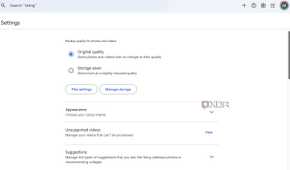 Google Photos settings