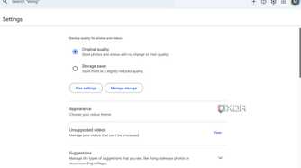 Google Photos settings