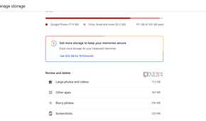 Google Photos storage settings