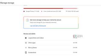 Google Photos storage settings