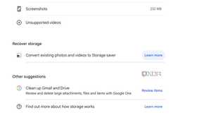 Google Photos recover storage