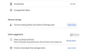 Google Photos recover storage