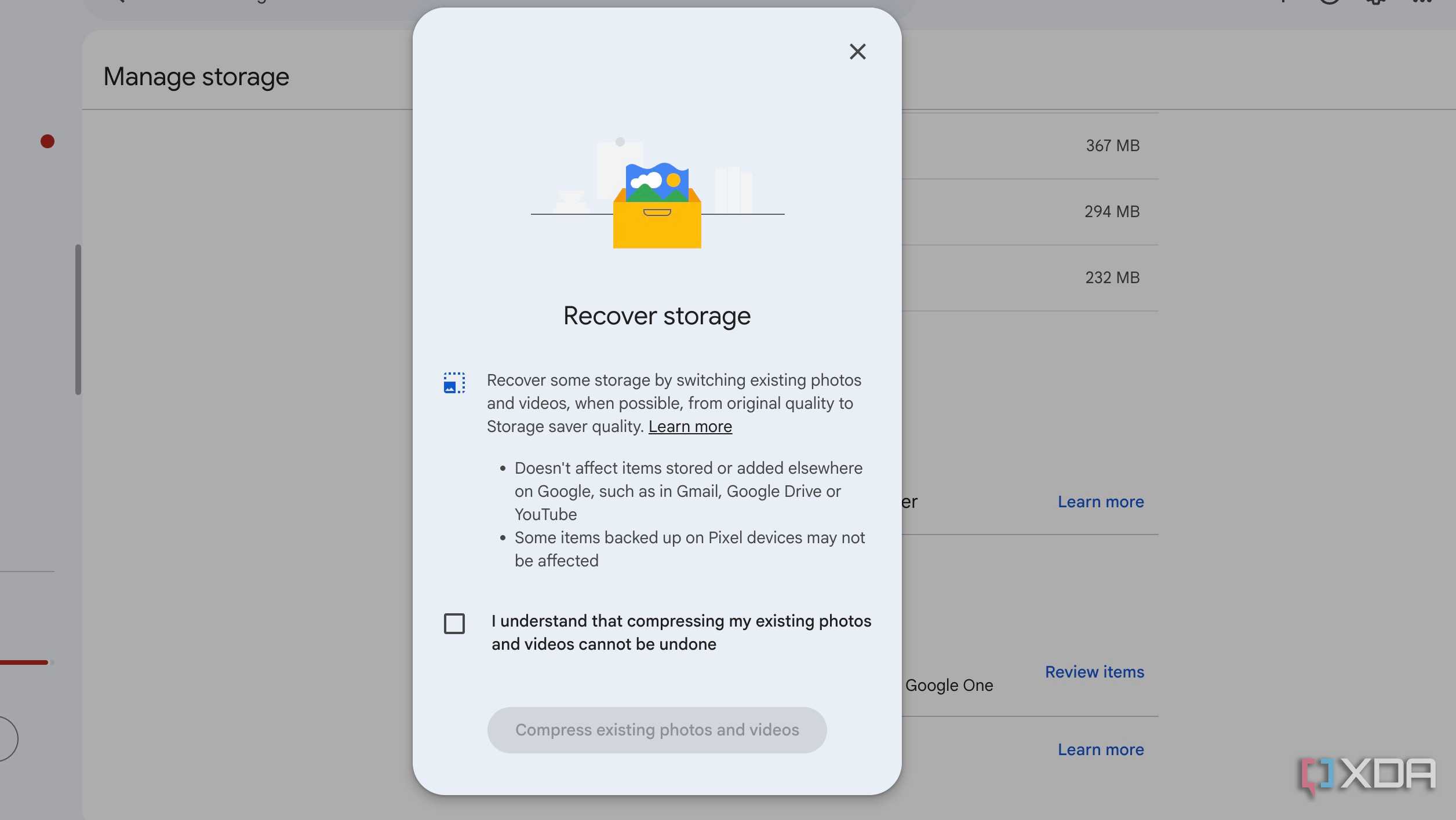 compress Google Photos media