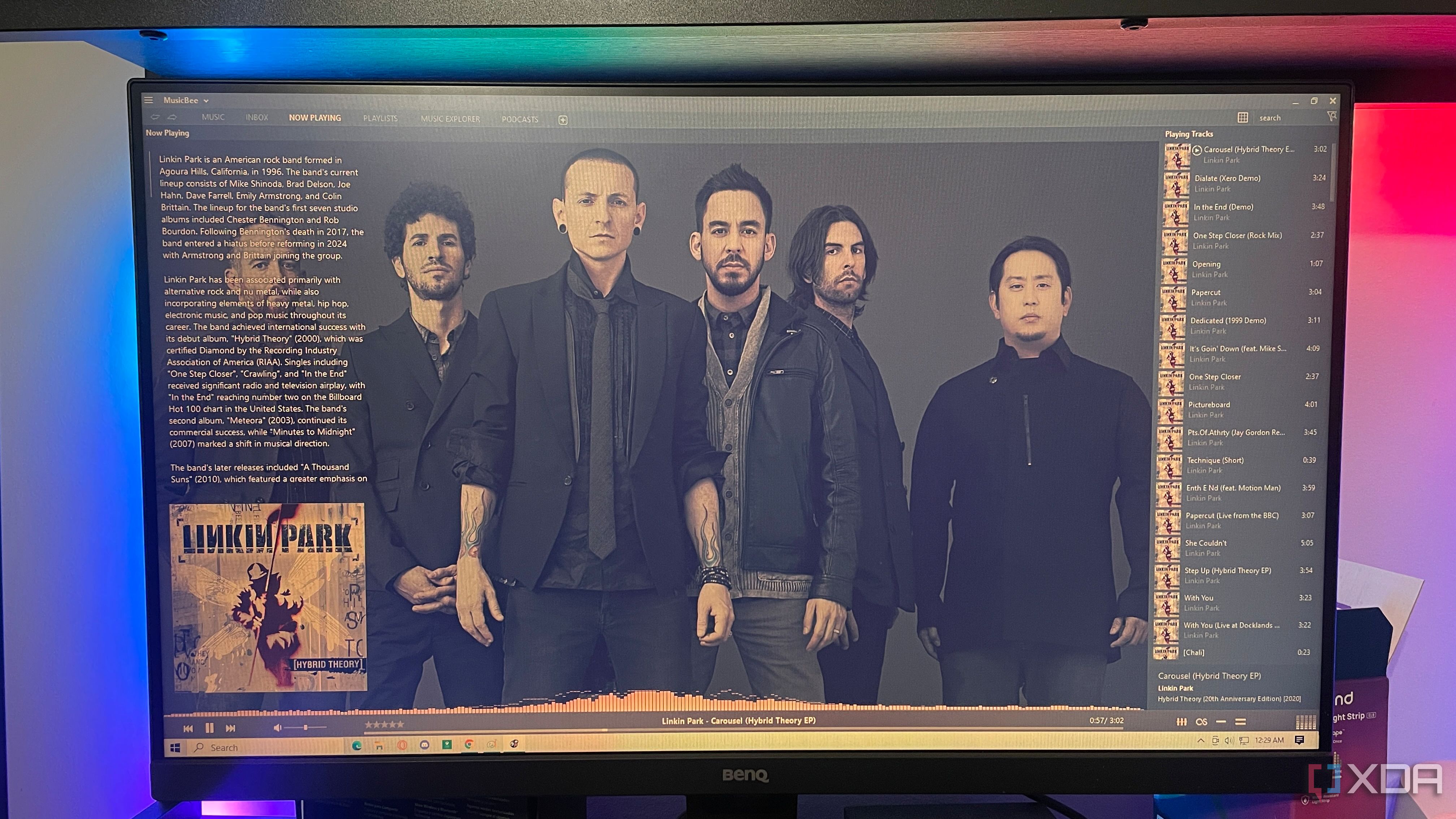 Musicbee running on a desktop