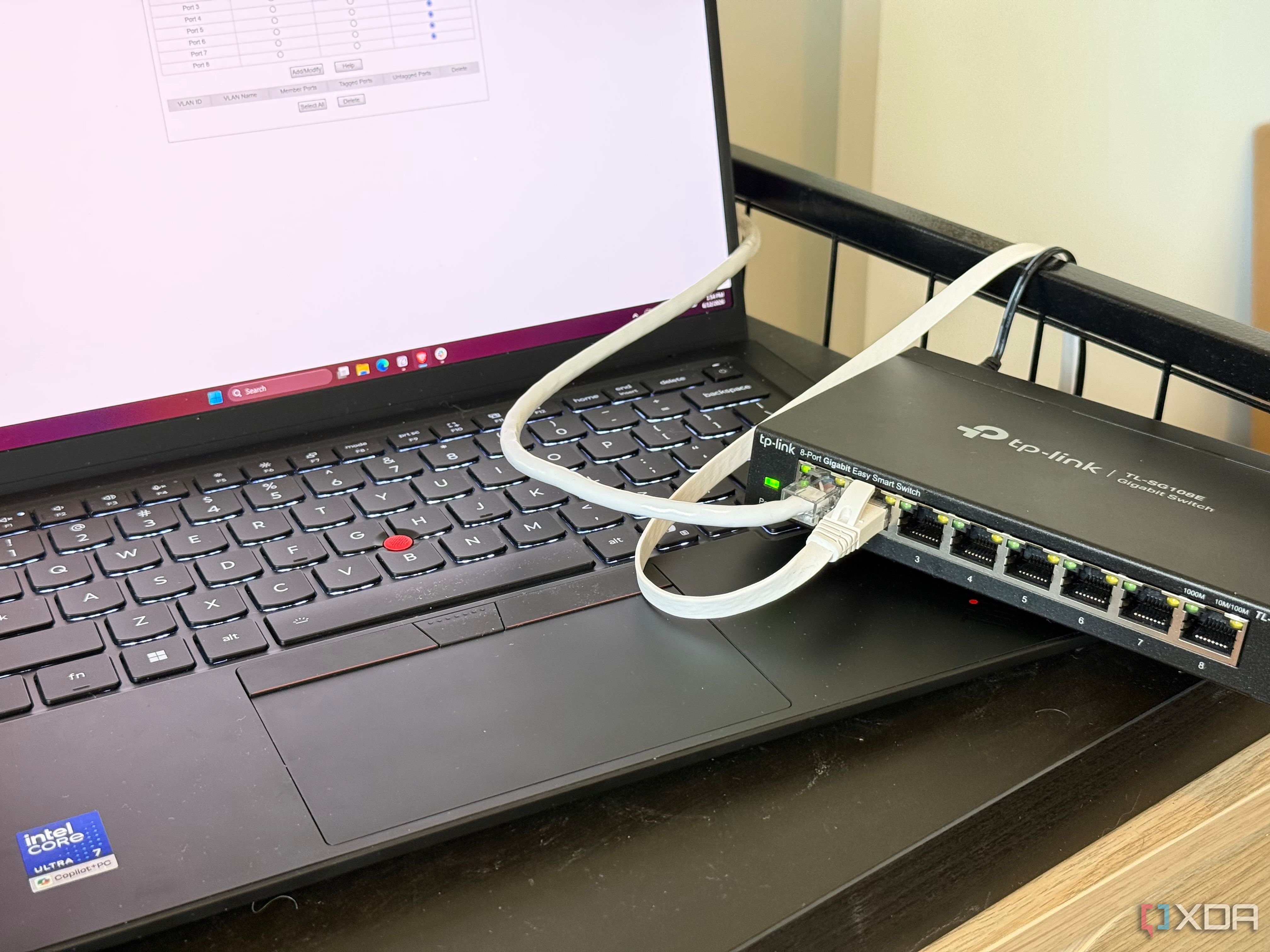 network switch on a laptop