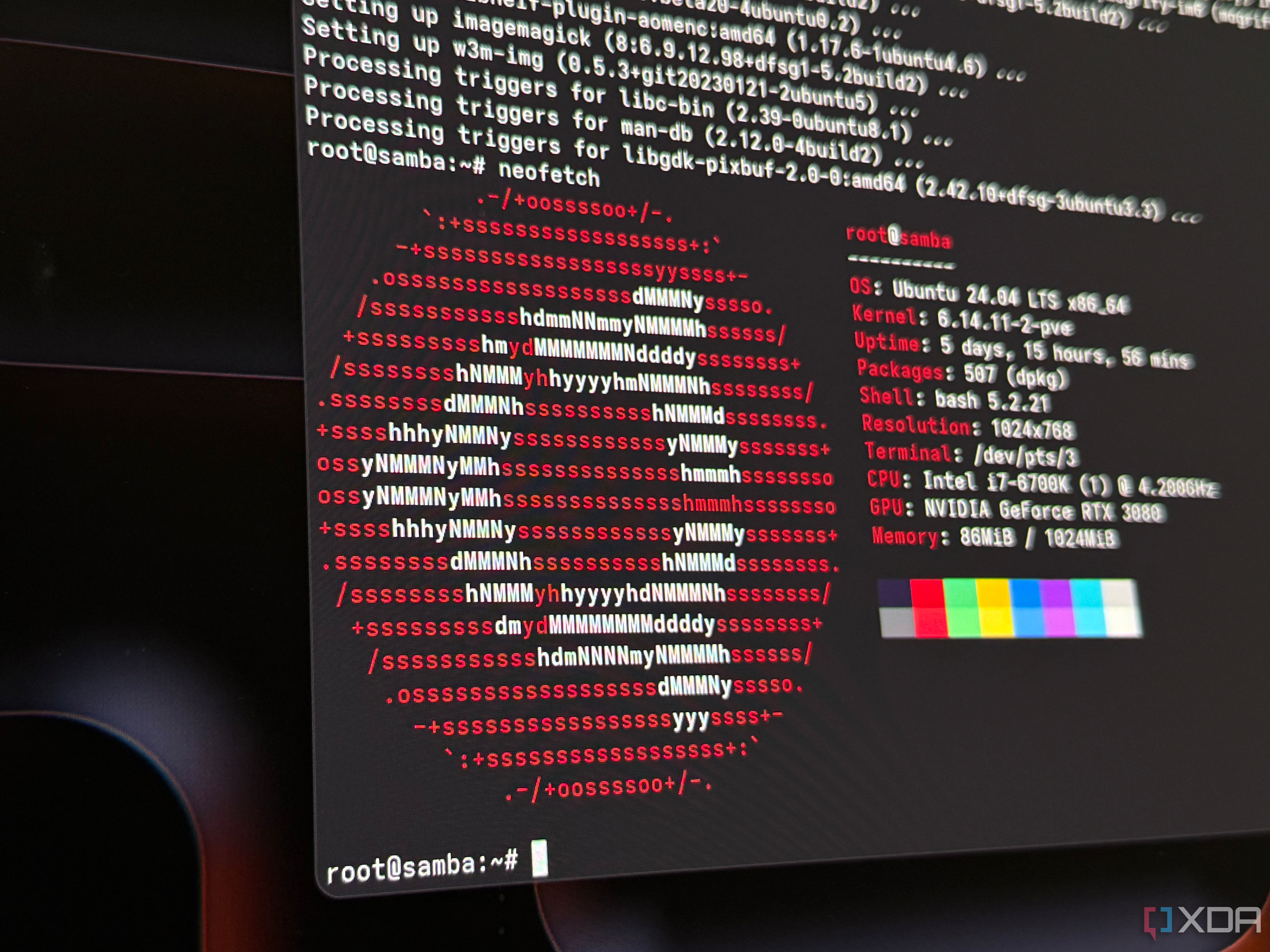 Neofetch ran inside of an ubuntu proxmox lxc