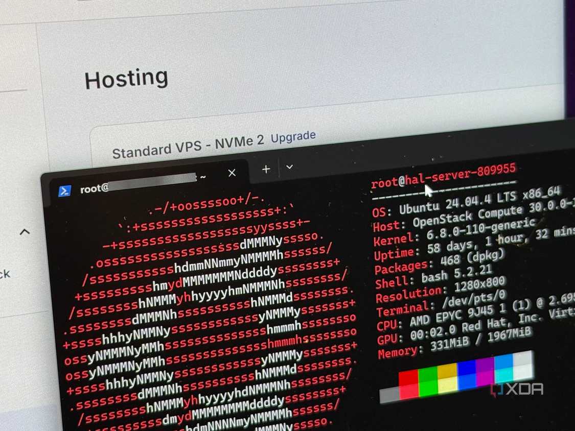 A CLI showing neofetch ran on an Ubuntu VPS
