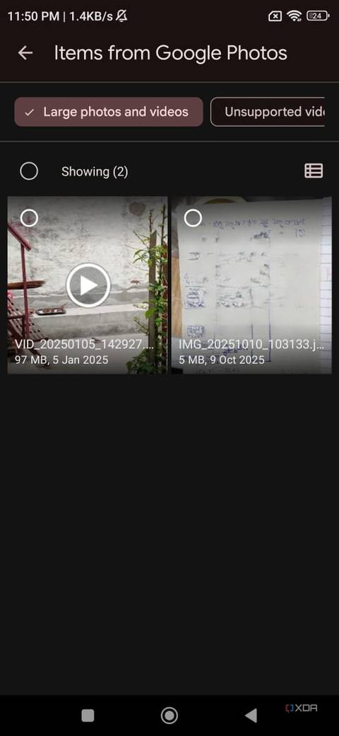screenshot of large photos videos google drive