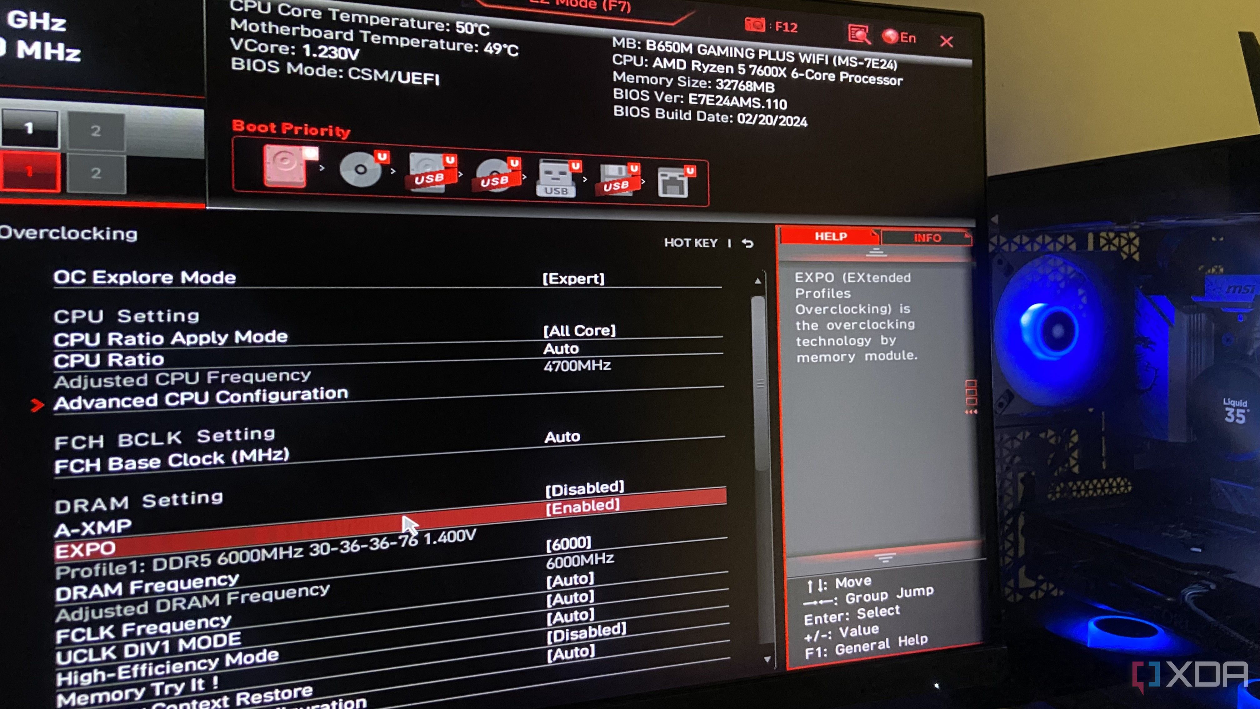 I tested the same GPU with JEDEC and EXPO RAM, and the performance