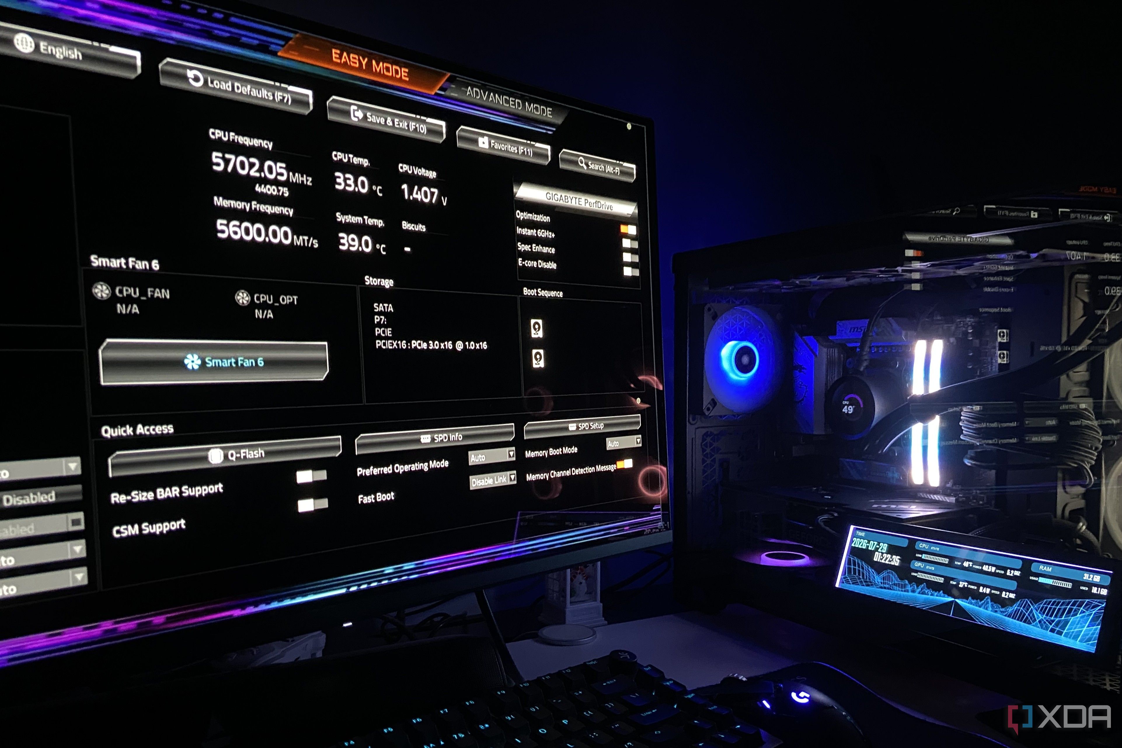 Check RAM speed in BIOS for full performance