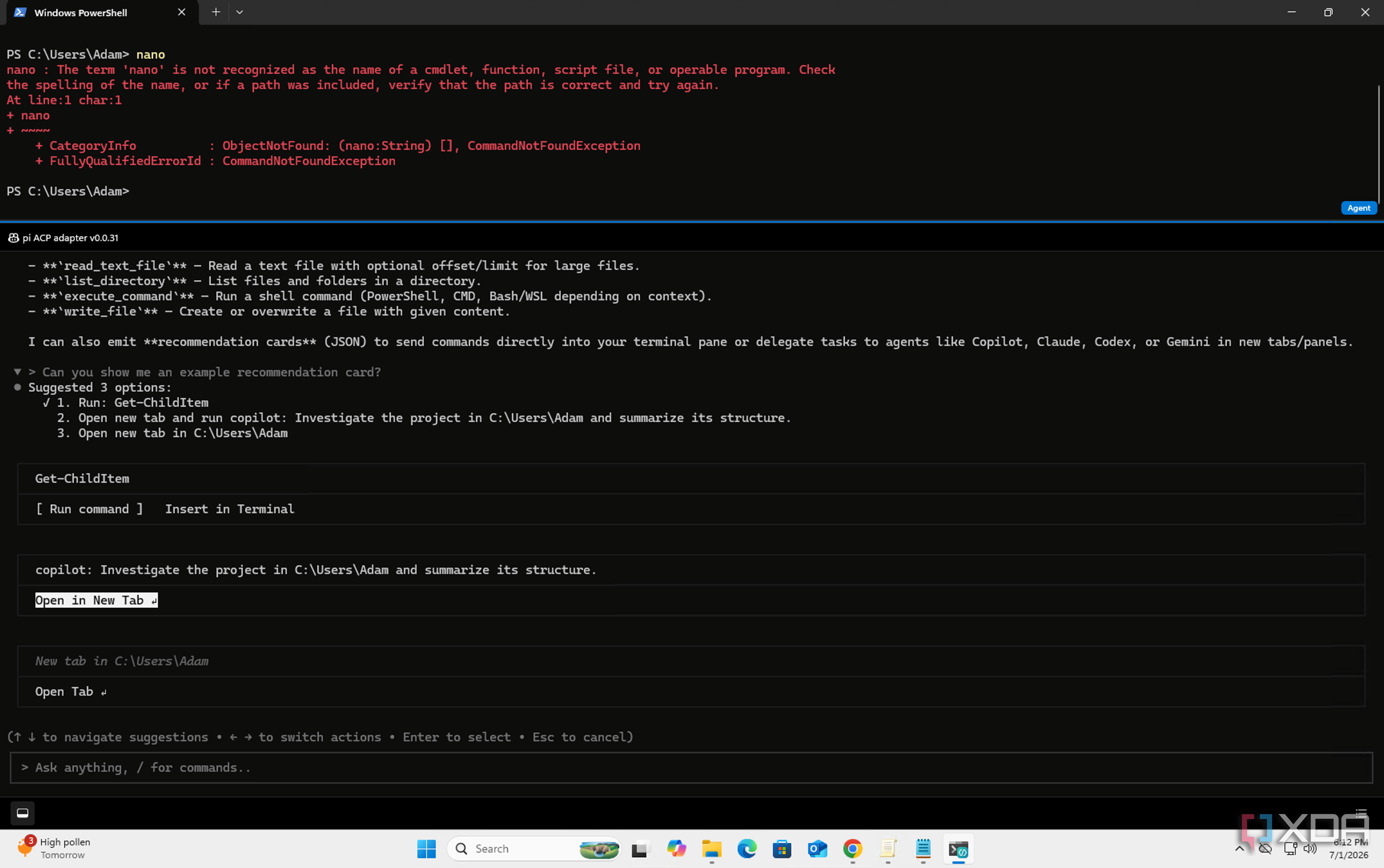 Microsoft's new Intelligent Terminal isn't locked to Copilot, and I got ...