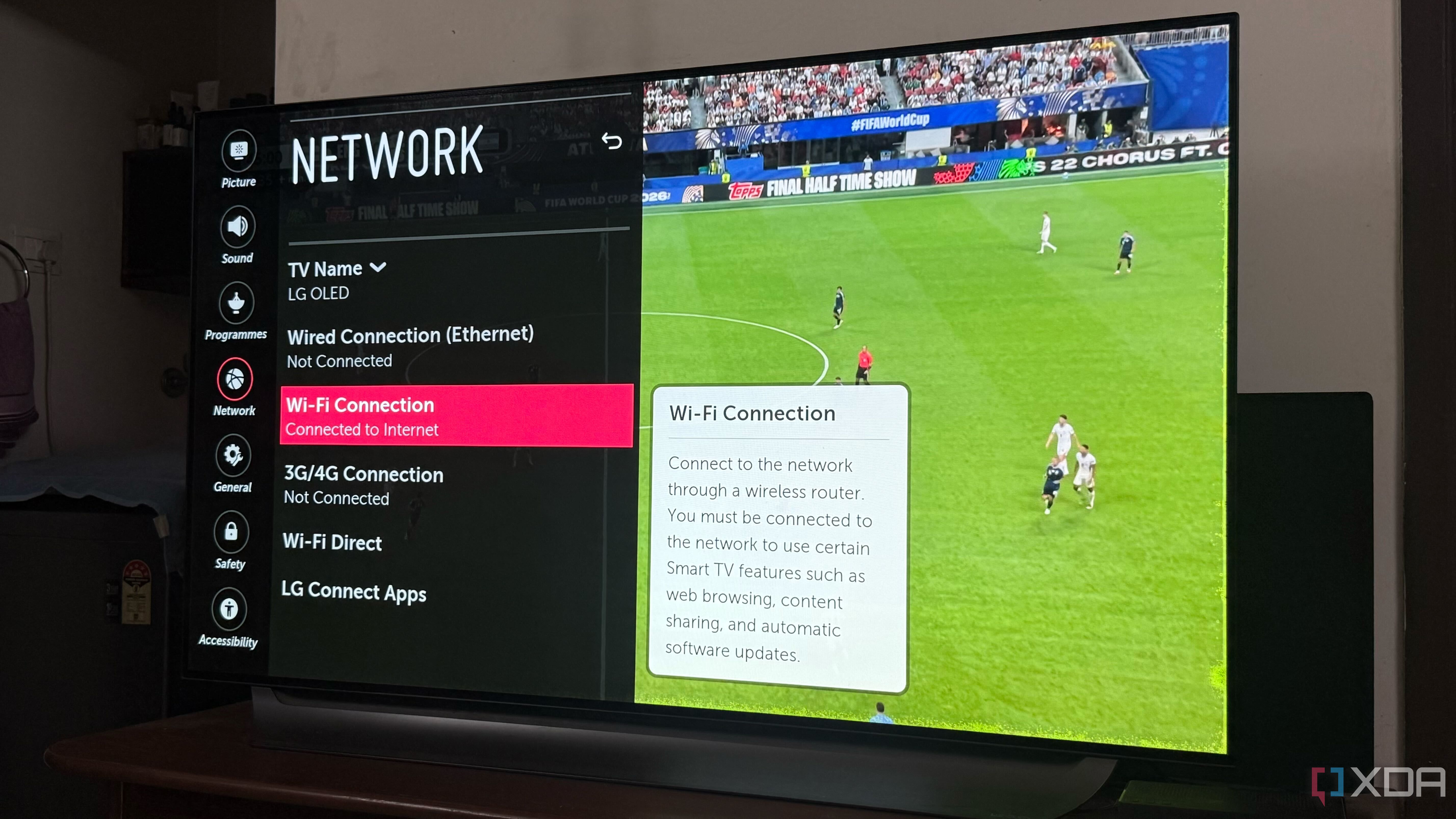 Network settings on an LG OLED TV