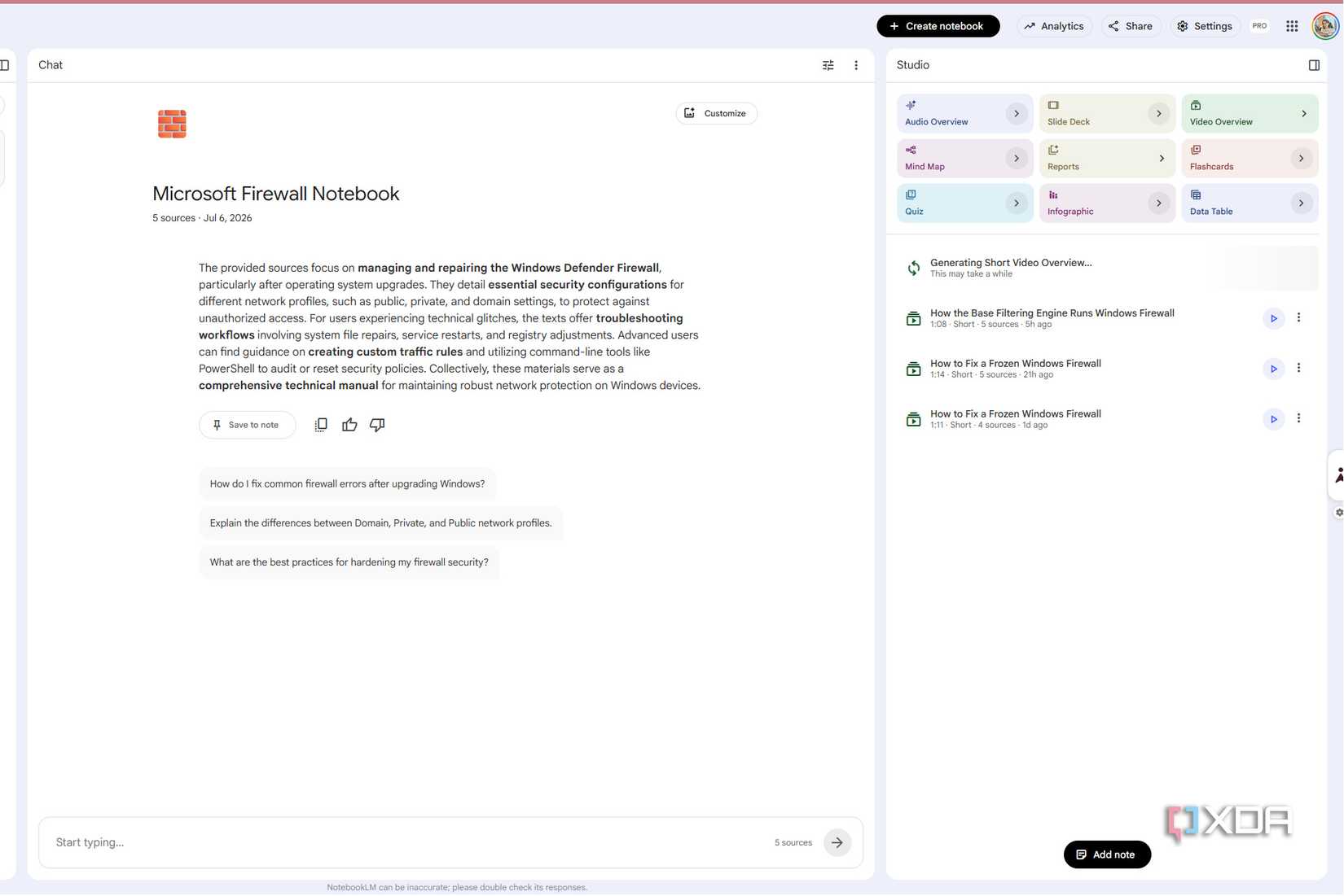 NotebookLM Short Video Overview showing message "This may take a while" 
