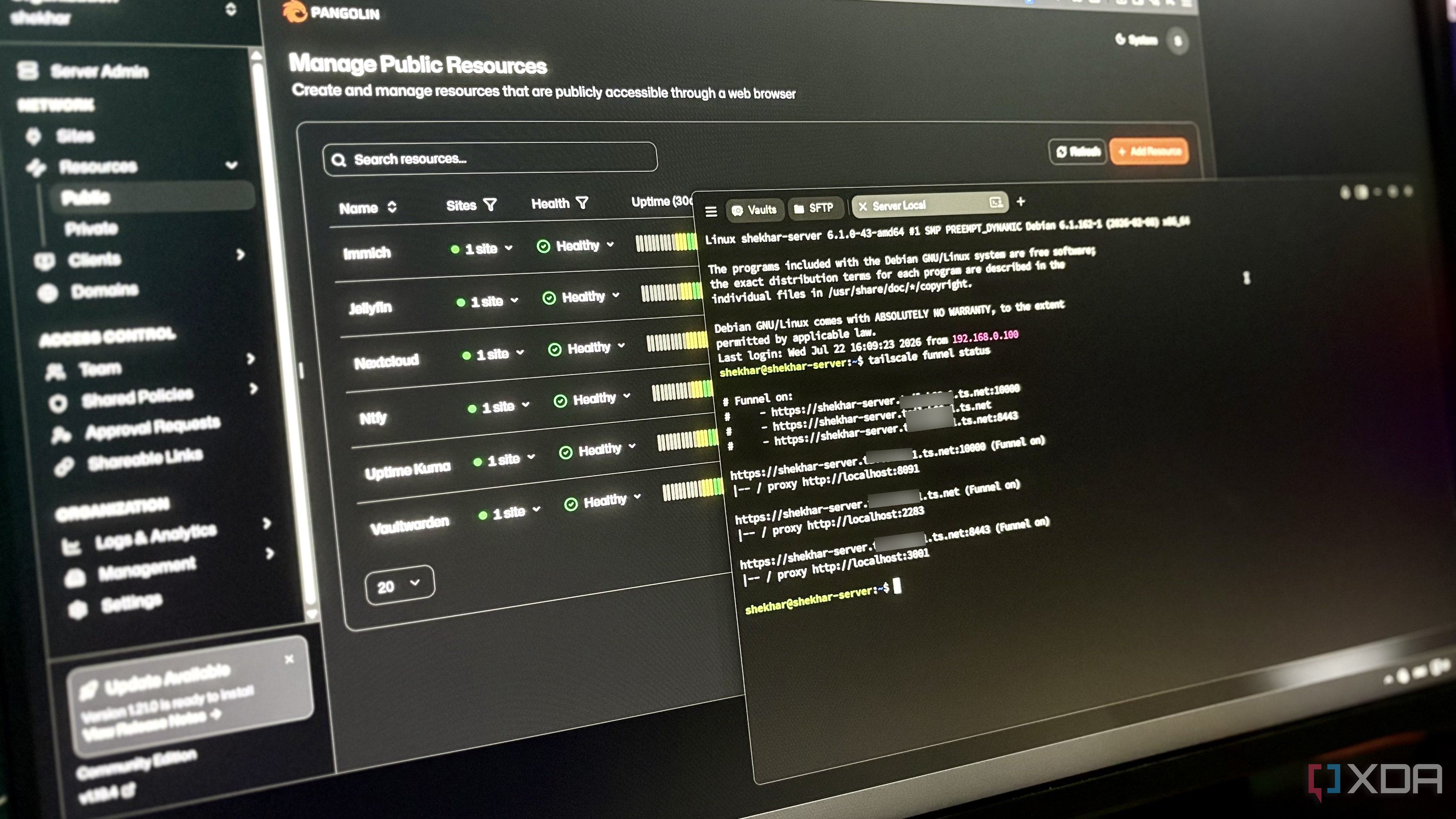 Tailscale Funnel vs Pangolin homelab test