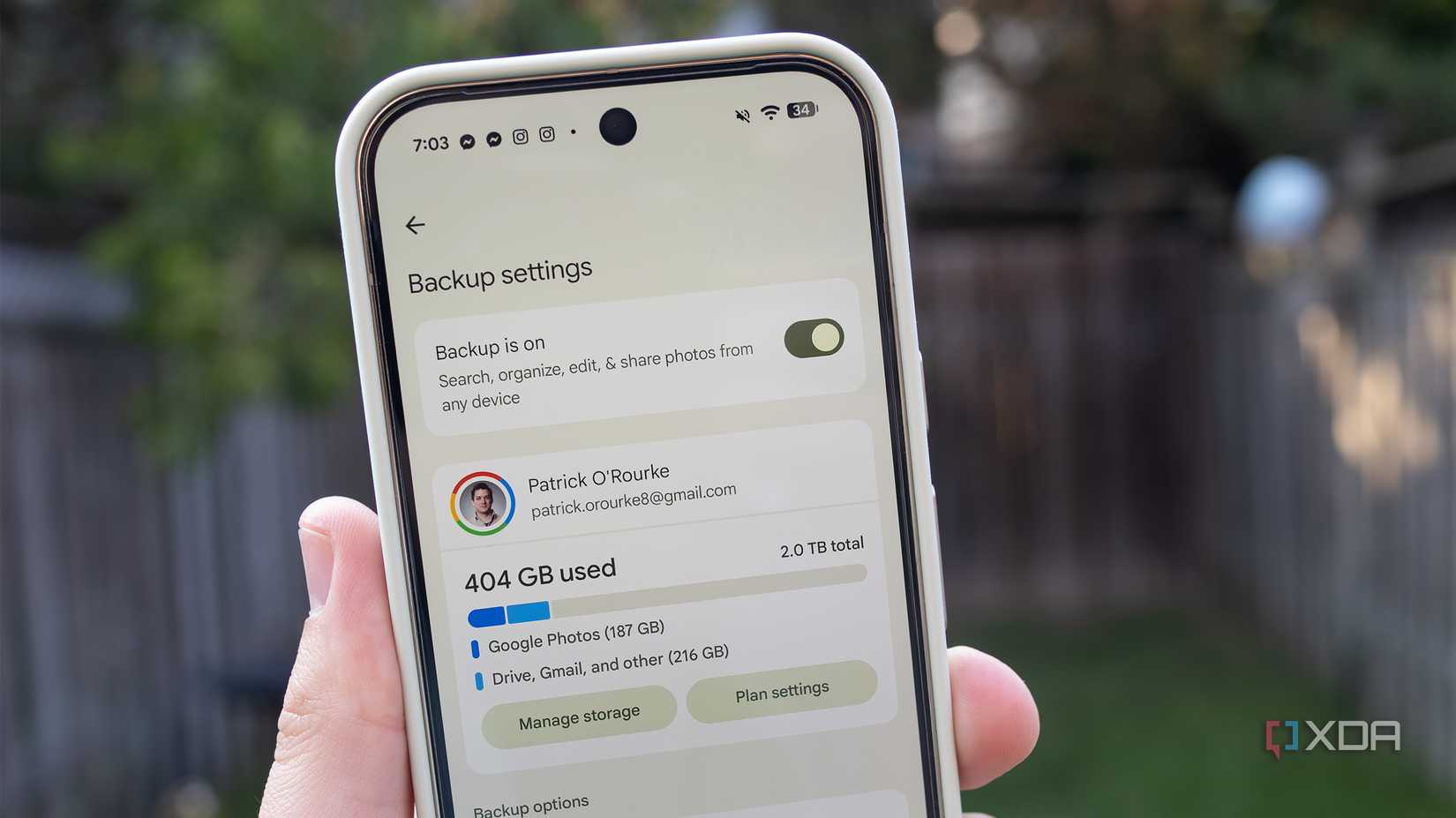The Google Photo's app's settings on the Pixel 10 Pro 