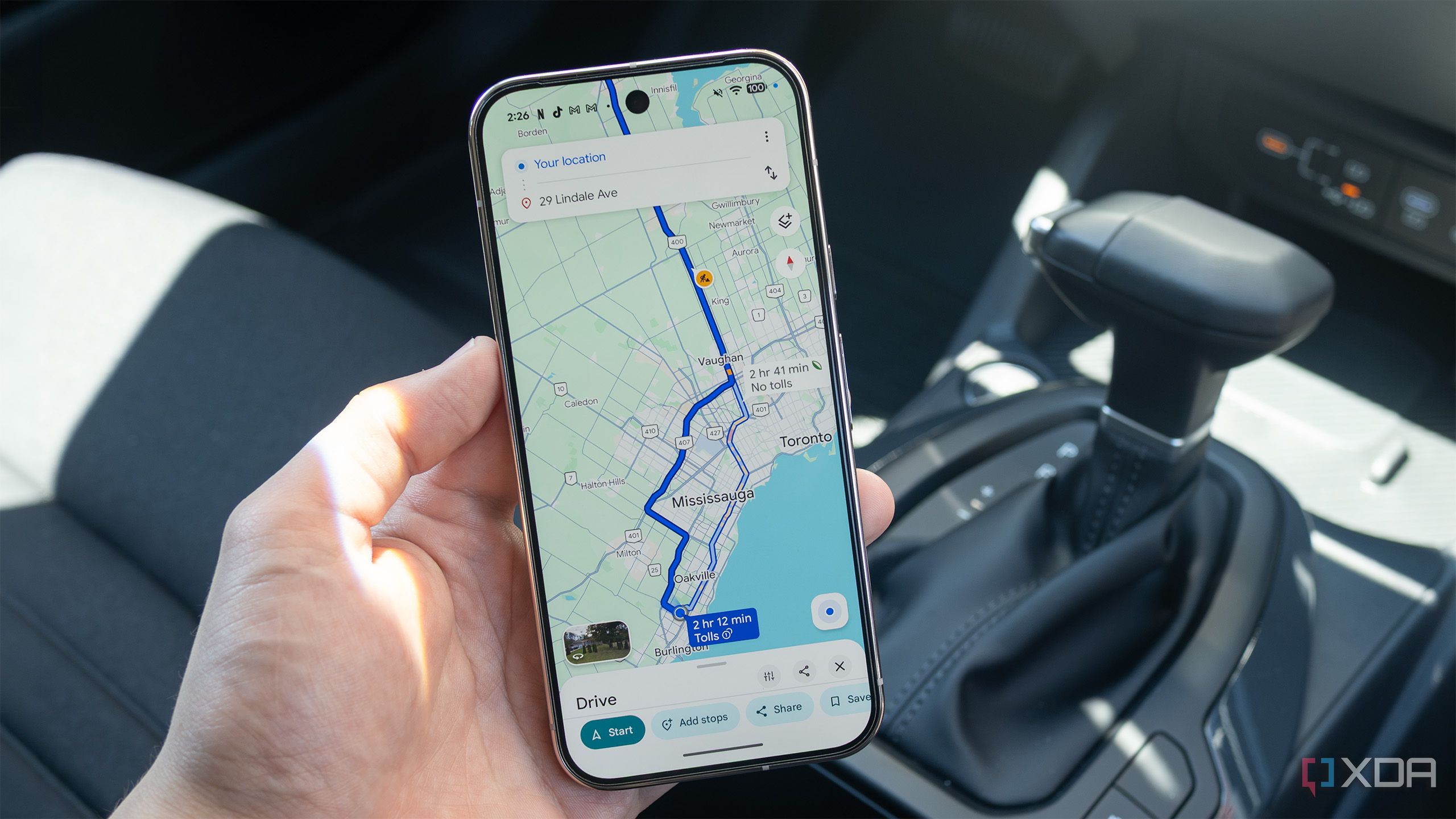 The Pixel 10 Pro with Google Maps open on it 