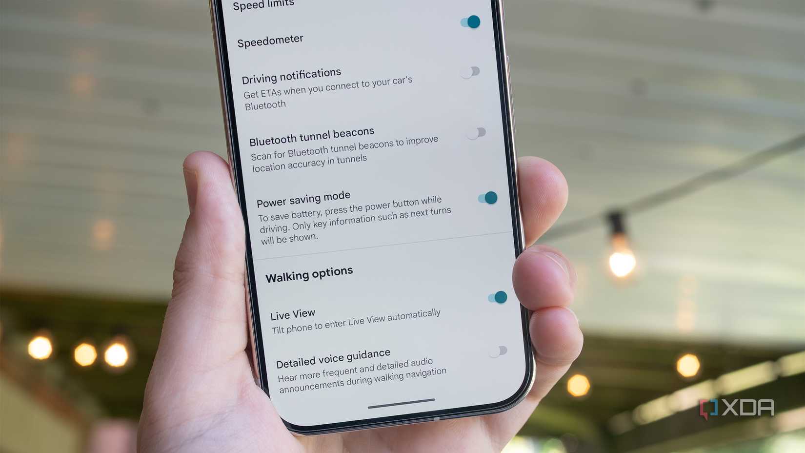 Google Maps' power saving mode