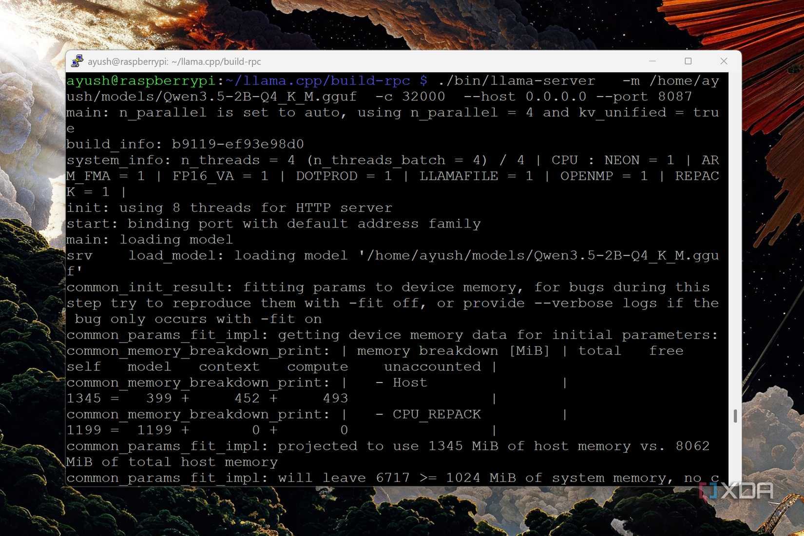 Implementation of Qwen3.5-2B on a Raspberry Pi