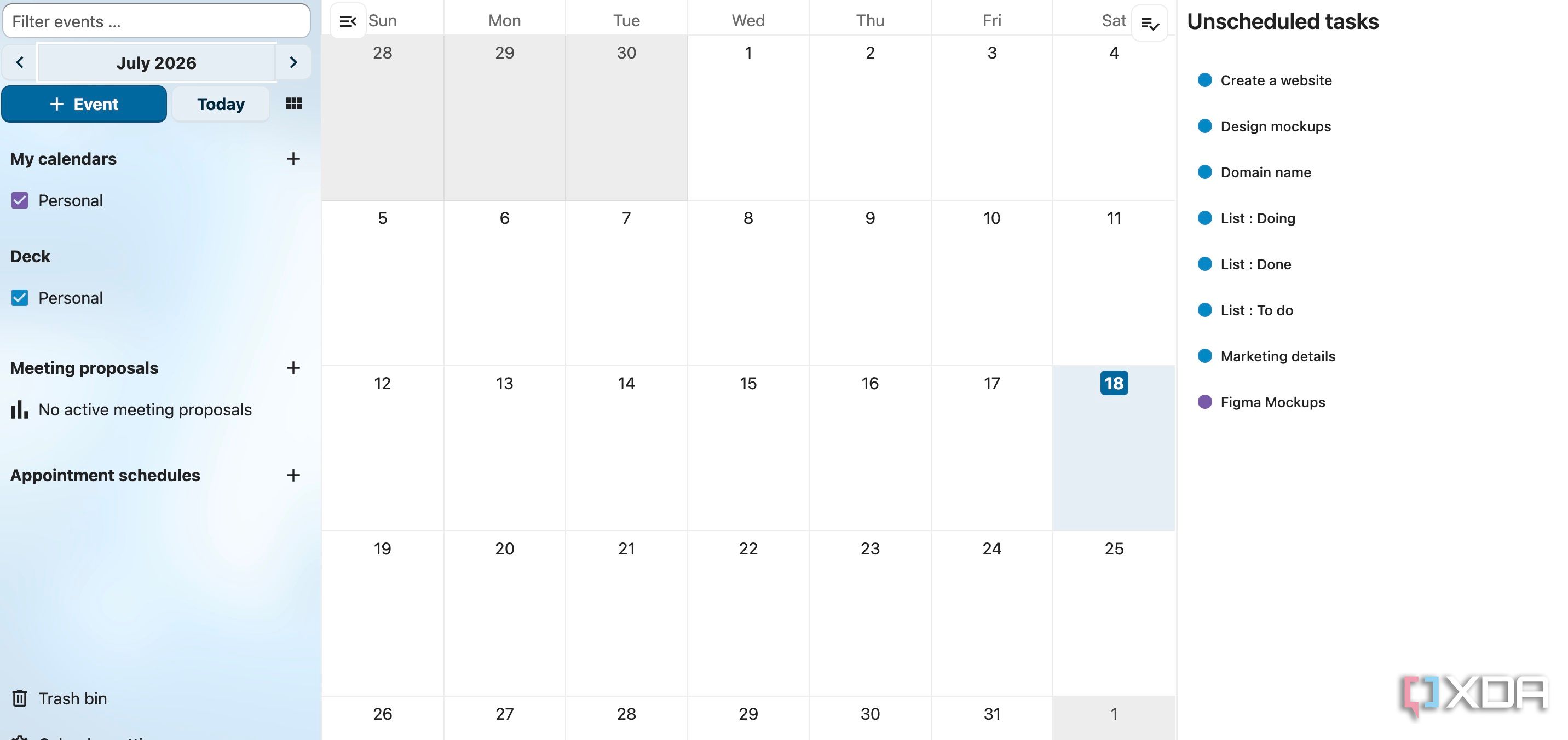 Nextcloud calendar