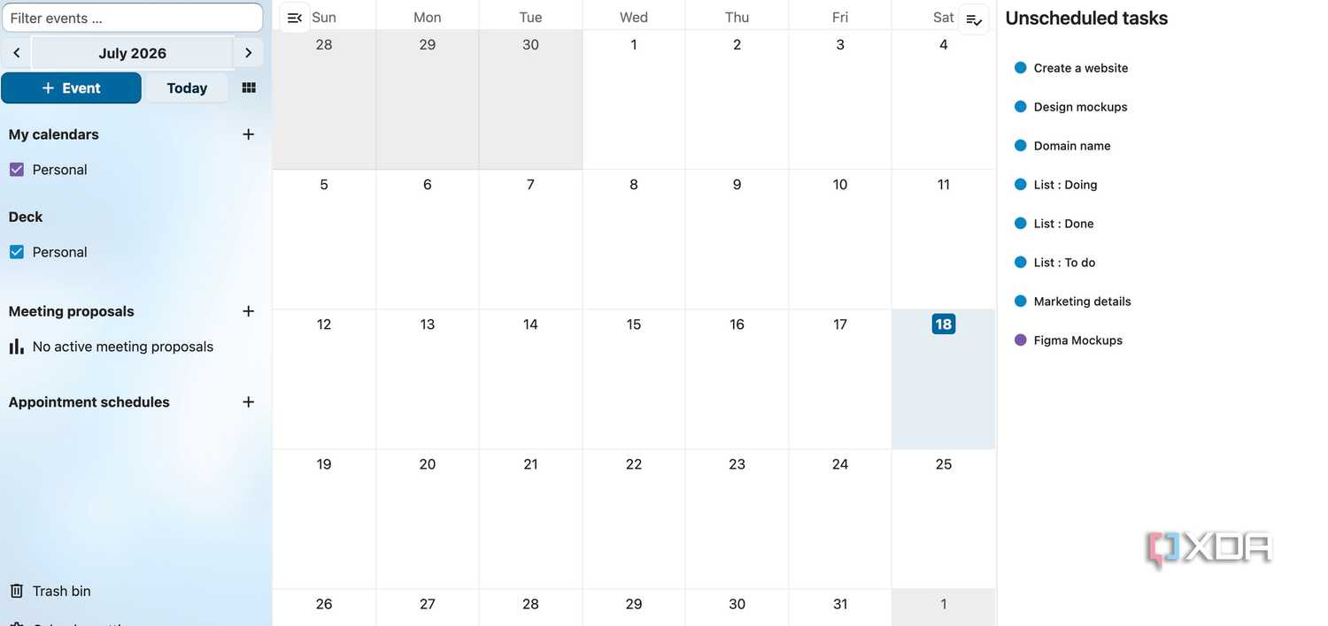 Nextcloud calendar