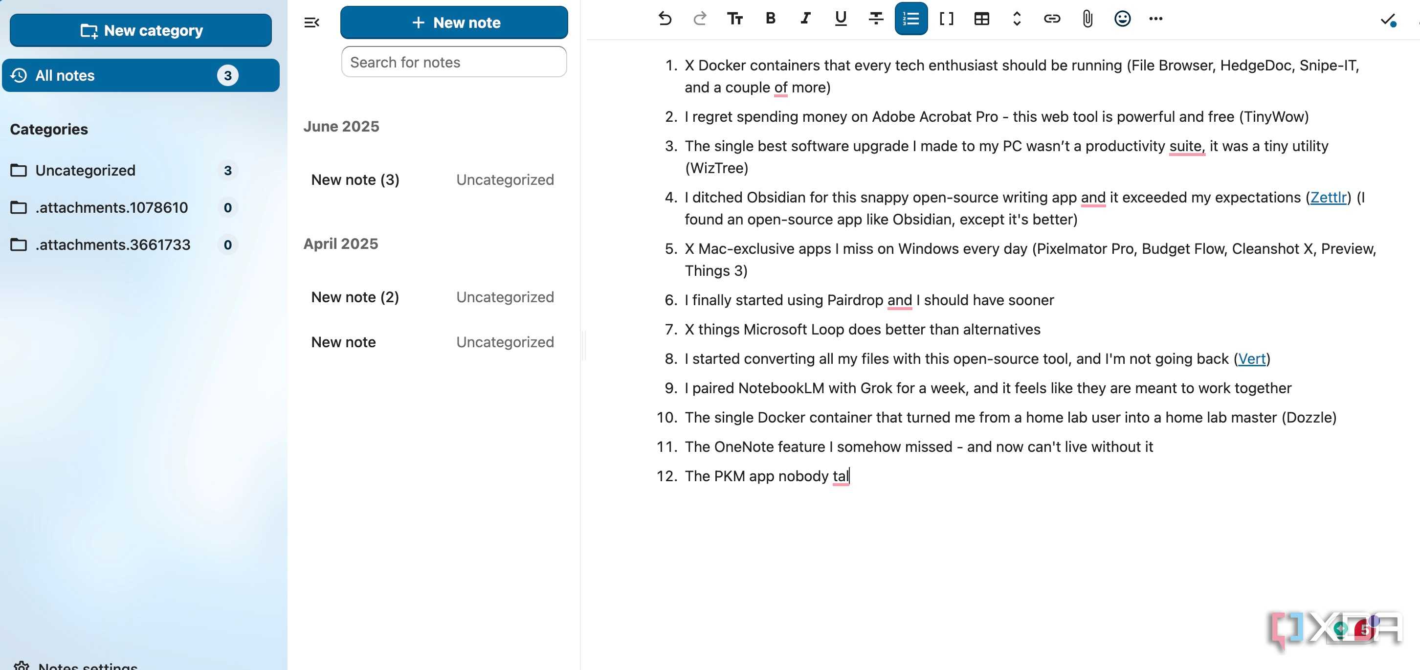 Nextcloud notes