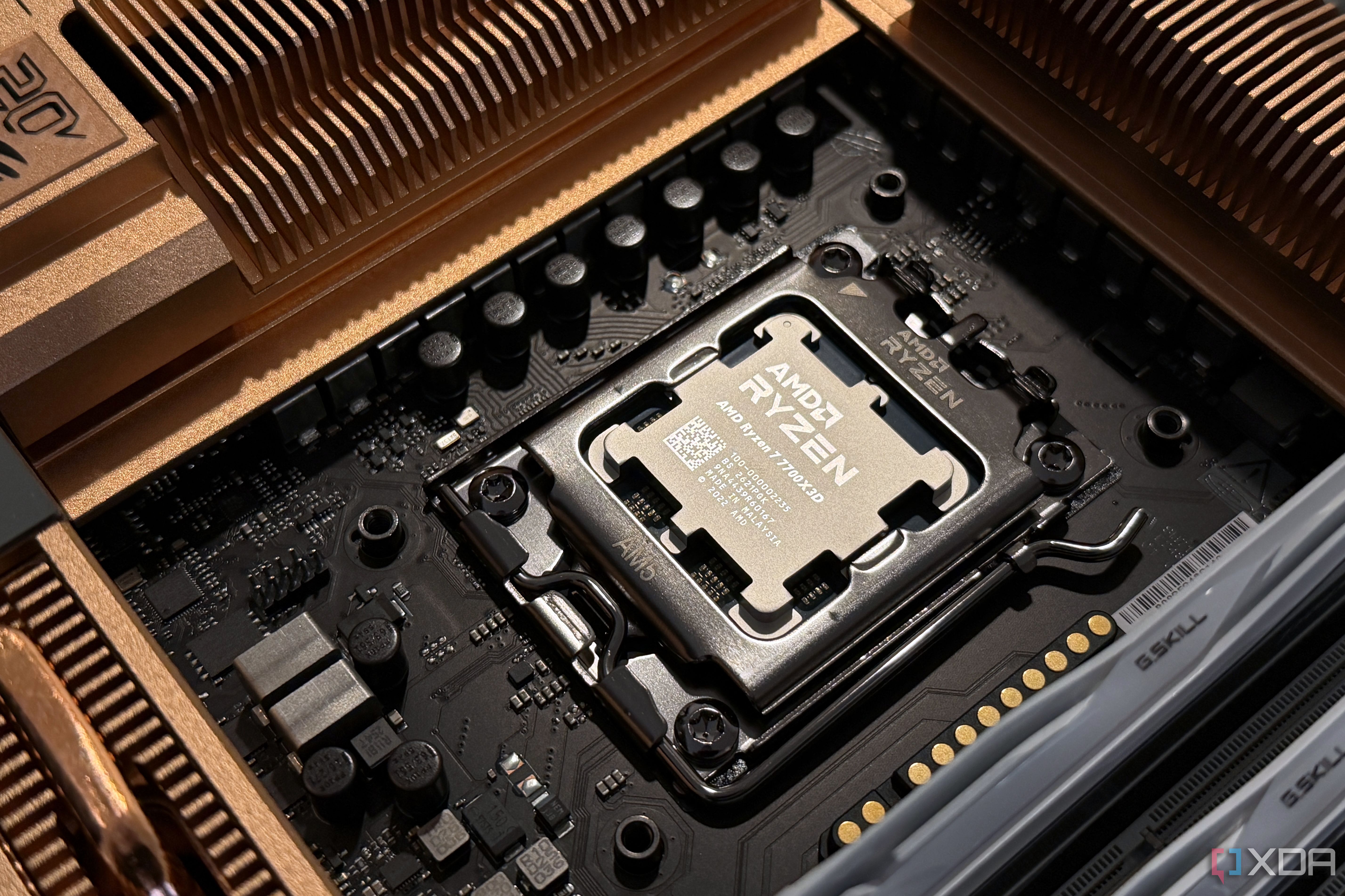 Ryzen 7 7700X3D installed on an AM5 motherboard