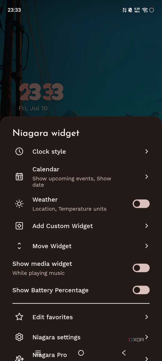 Параметры рабочего стола Niagara Настройки интерфейса Niagara Launcher