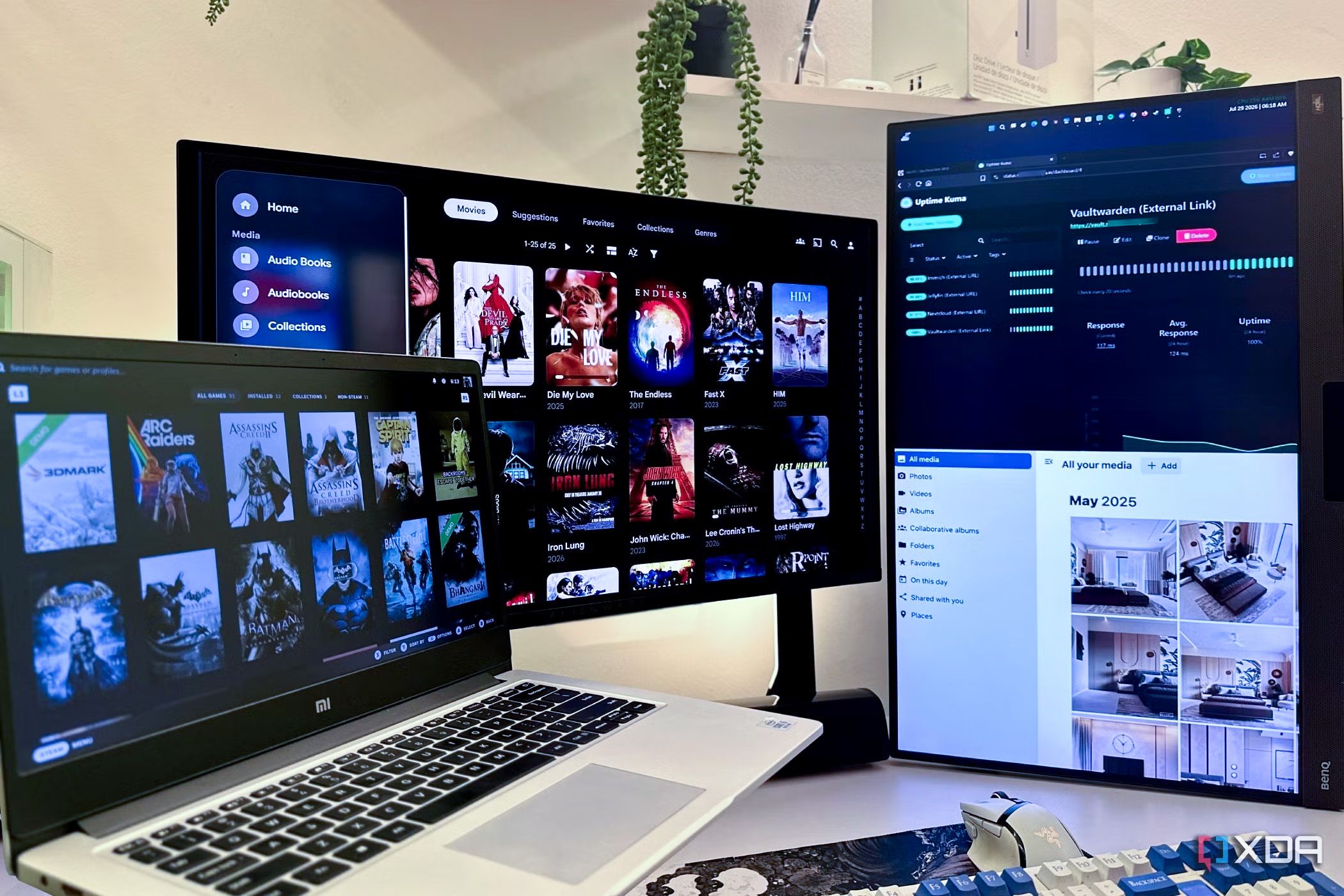 Self-hosted apps on home network and its displays.